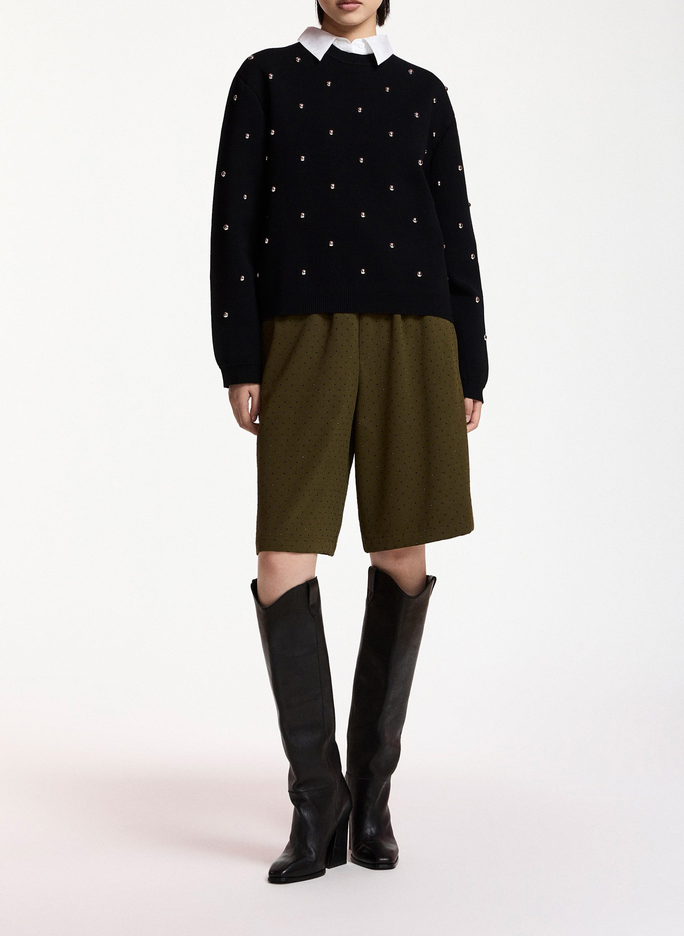 Pull col rond  ESSENTIEL ANTWERP Schwarz