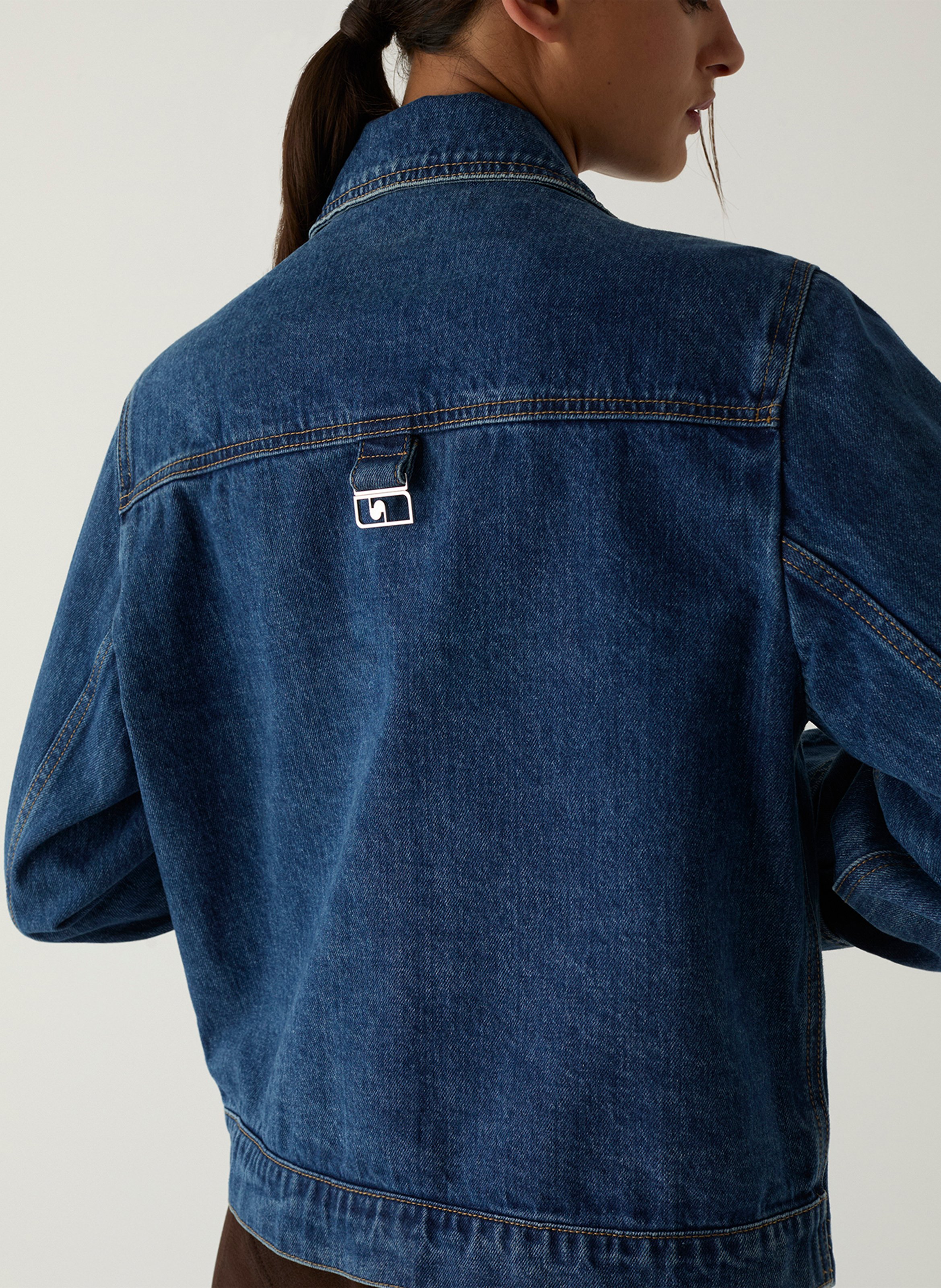 Jacke mit klassischem Kragen aus Baumwolldenim LAAGAM Blau