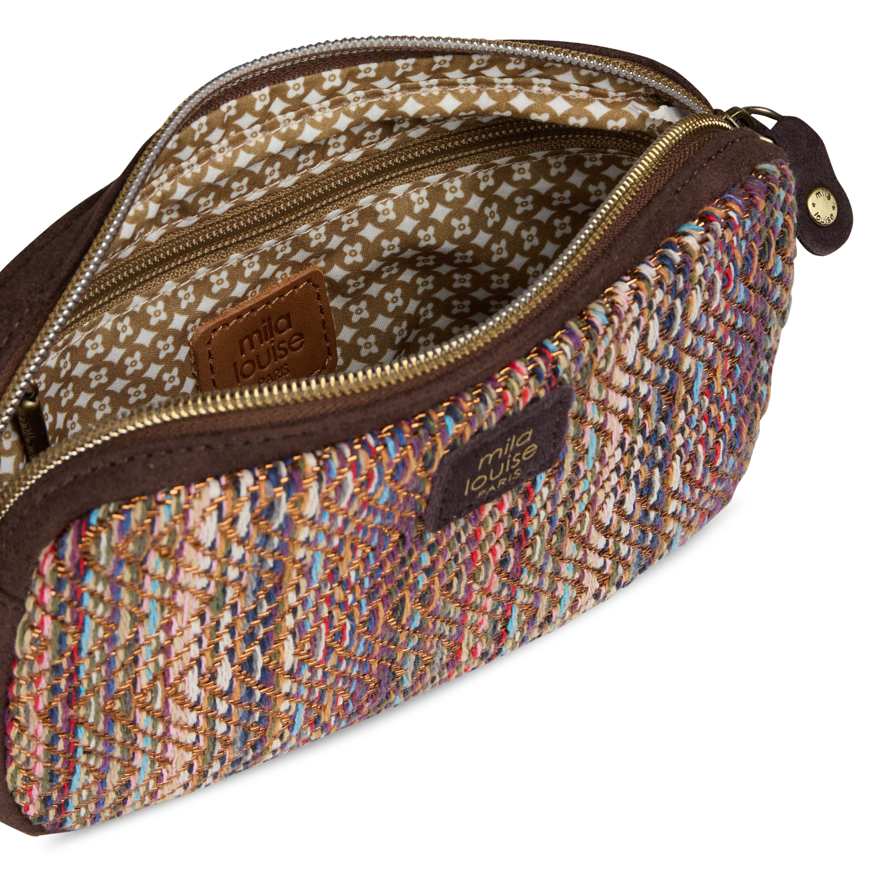 Handtasche aus gemischtem metallisiertem Leder MILA LOUISE Braun