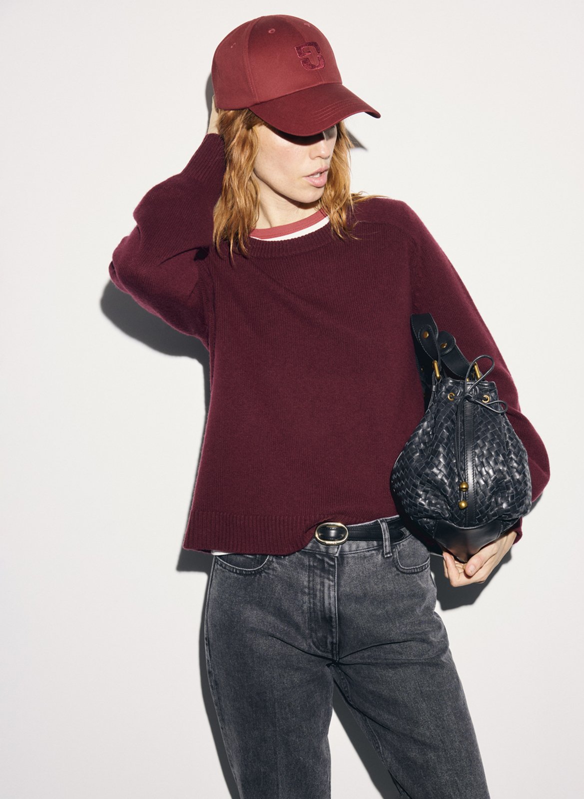 Straight wool sweater with removable collar GERARD DAREL Red