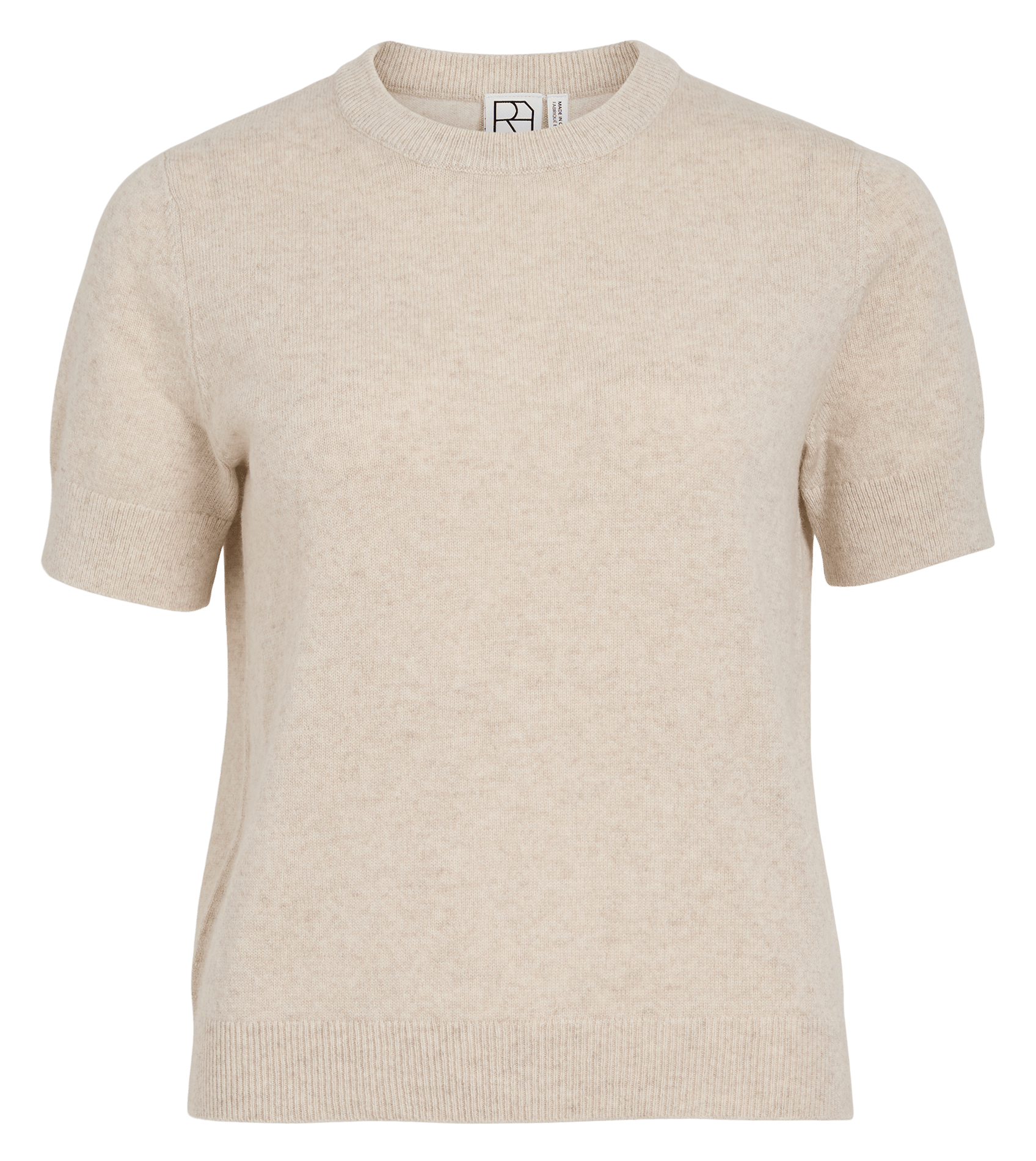 Wollen T-shirt met ronde hals ROUGE EDIT Beige
