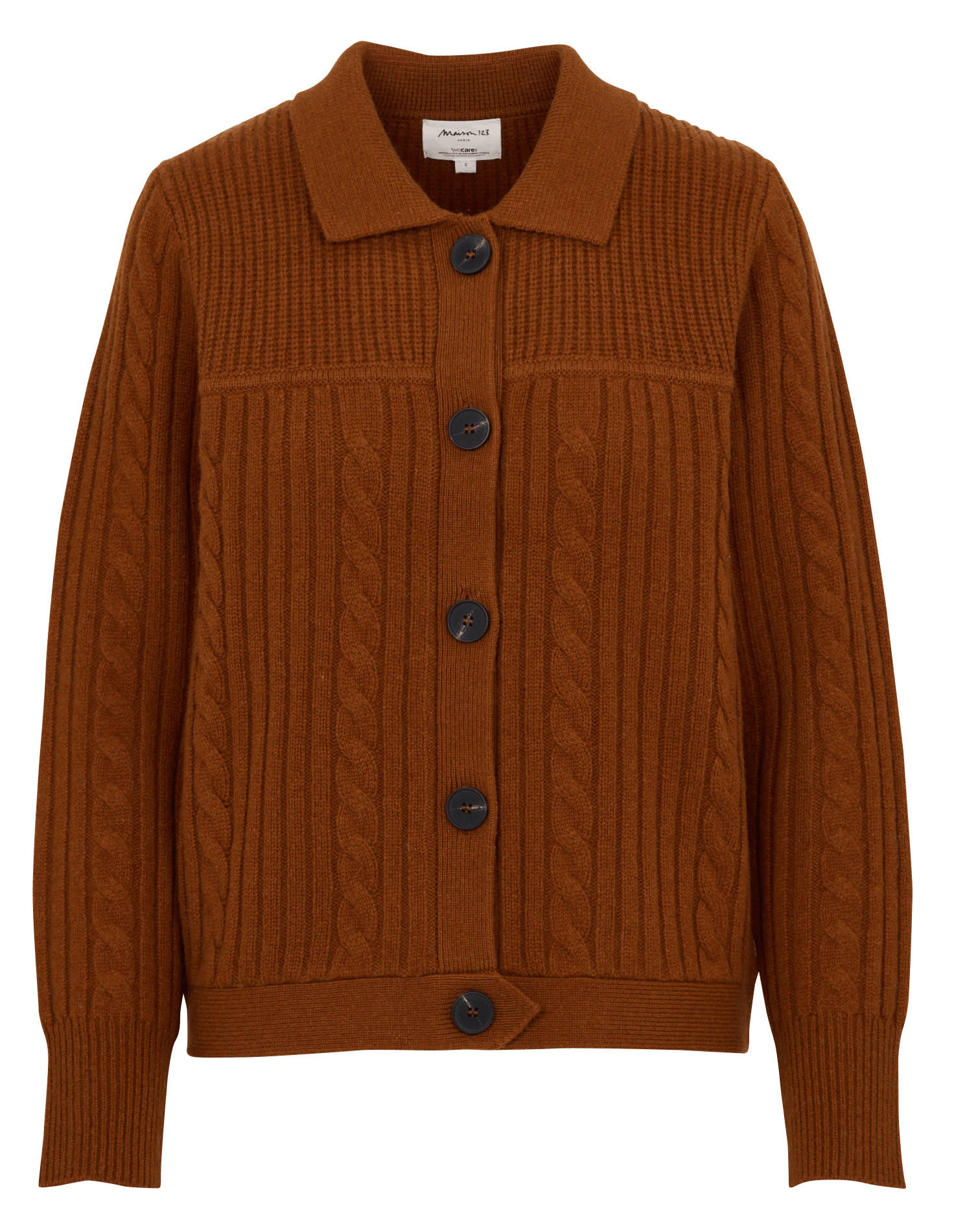 Gilet droit col classique en laine MAISON 123 Beige