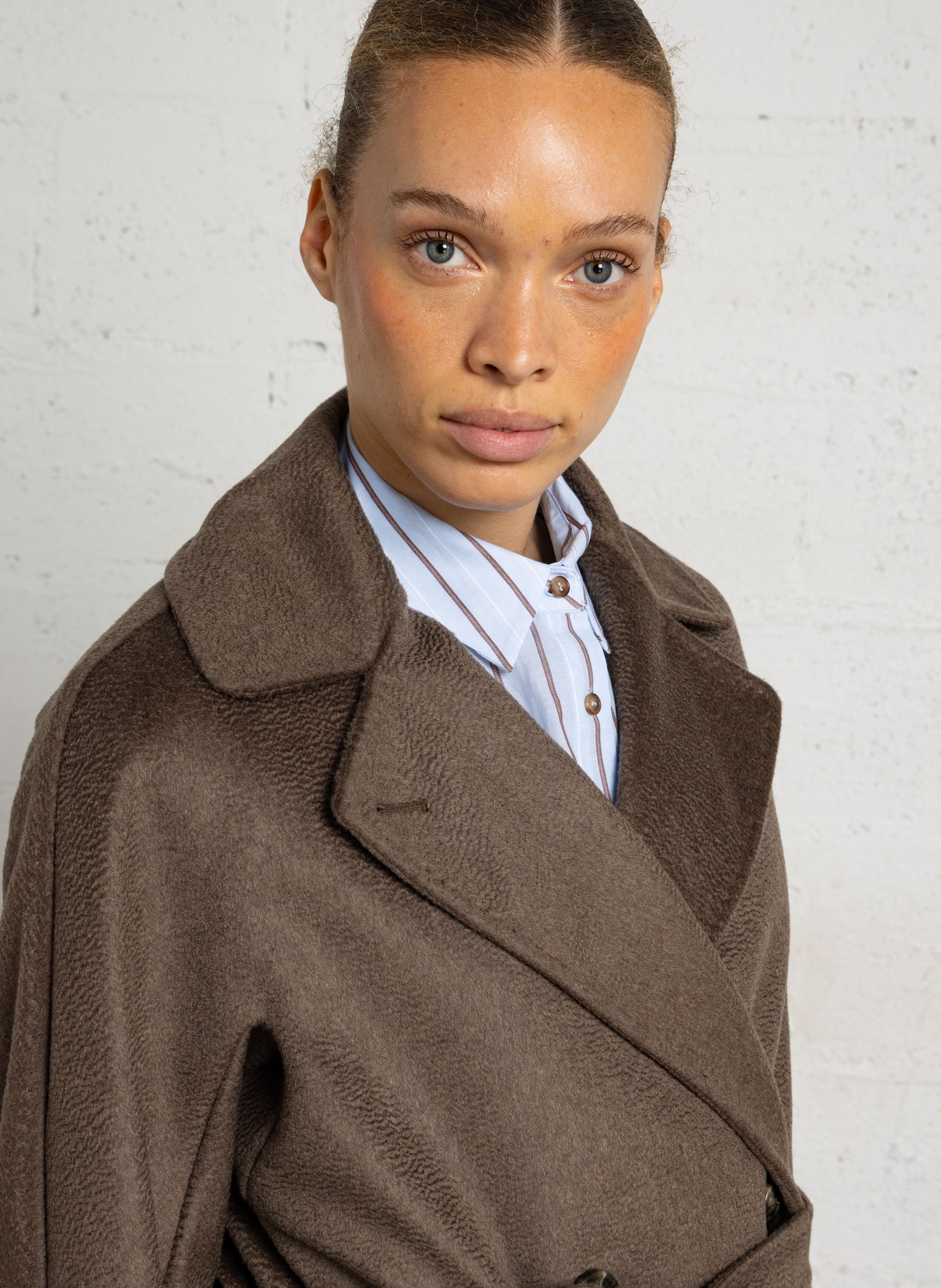 Long belted wool coat MAX MARA WEEK END Brown