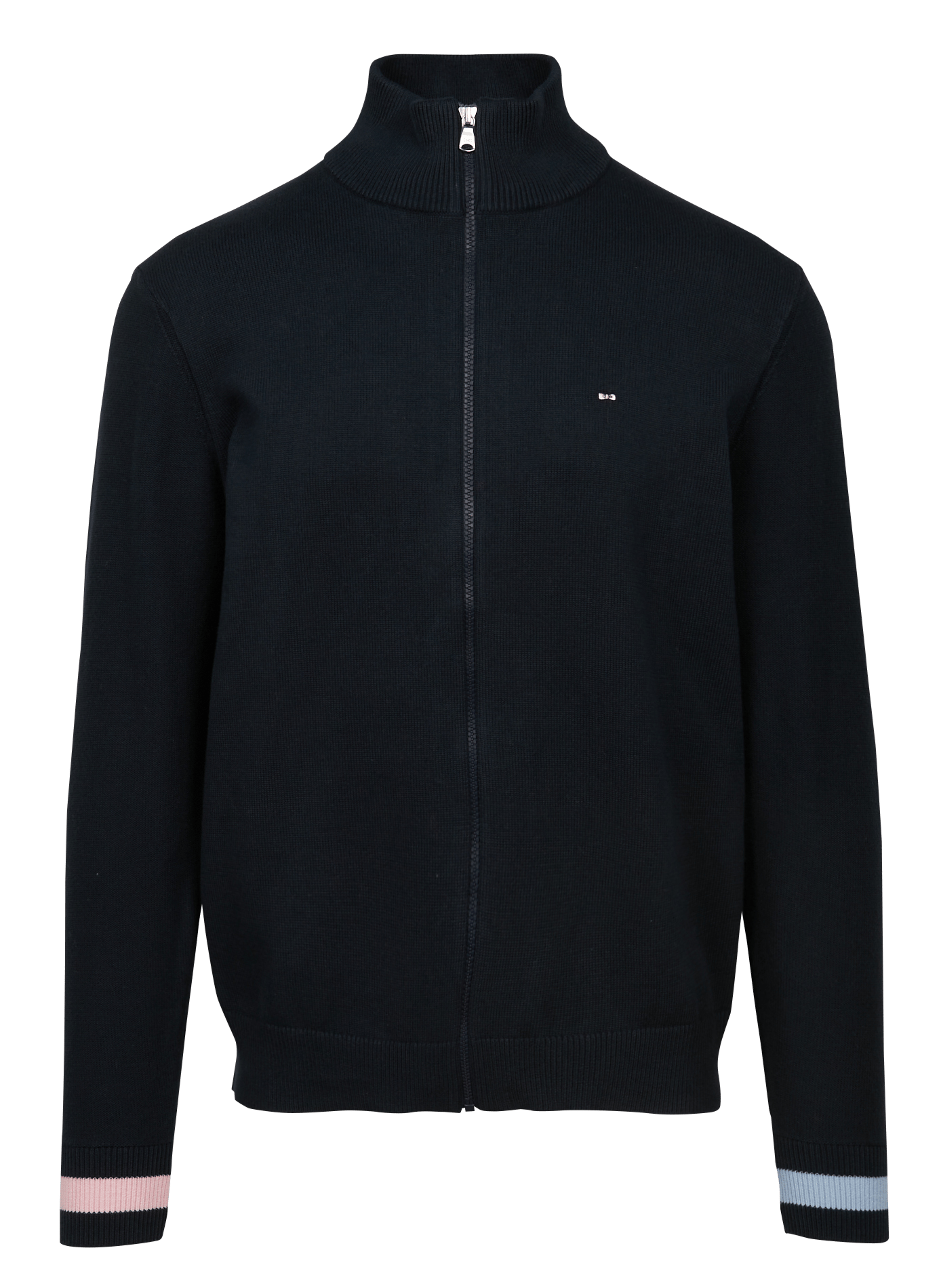 High-neck cotton cardigan EDEN PARK Blue