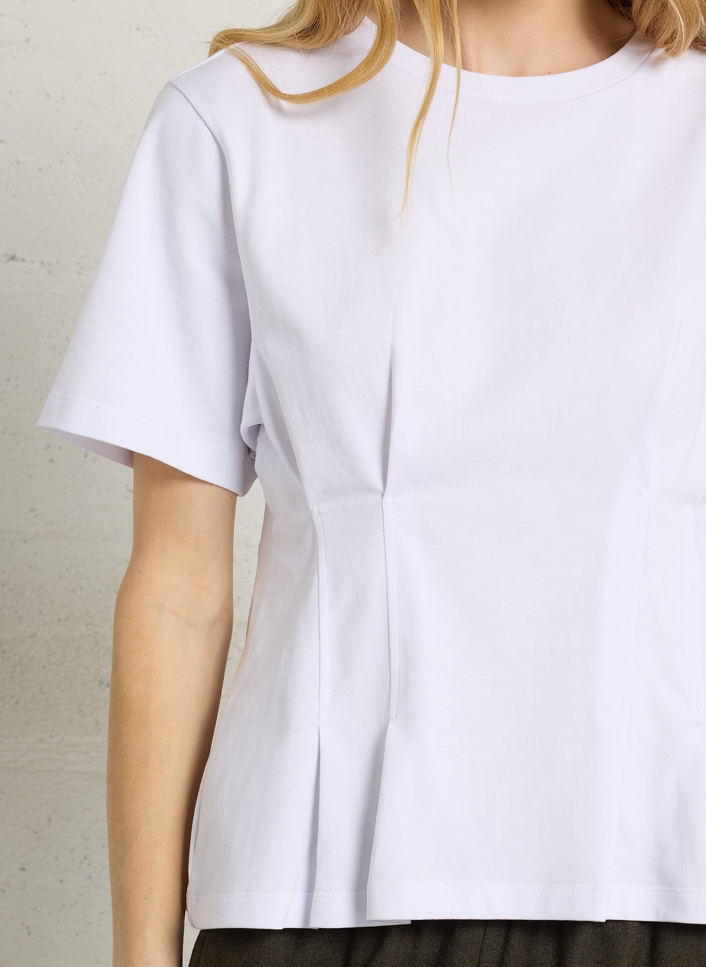 Tee-shirt cintrée en coton mélangé BERENICE Blanc