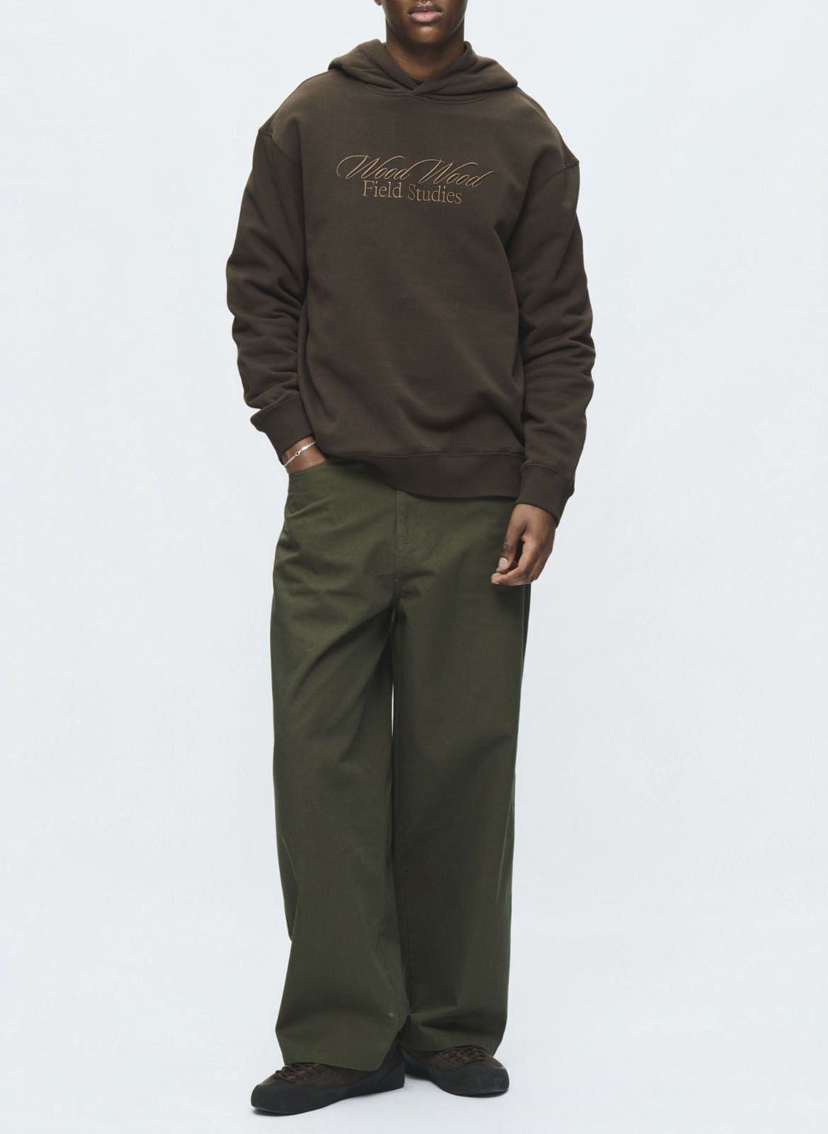 Gerades Kapuzensweatshirt aus Baumwolle WOOD WOOD Braun
