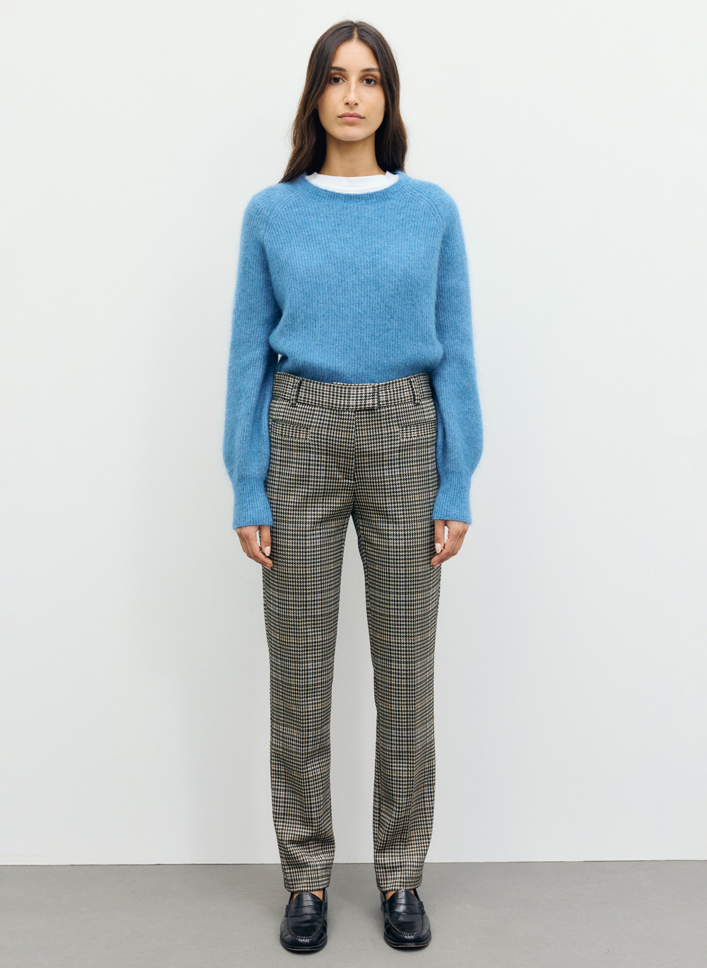 Slim-fit 7/8 houndstooth-print trousers GERARD DAREL Beige