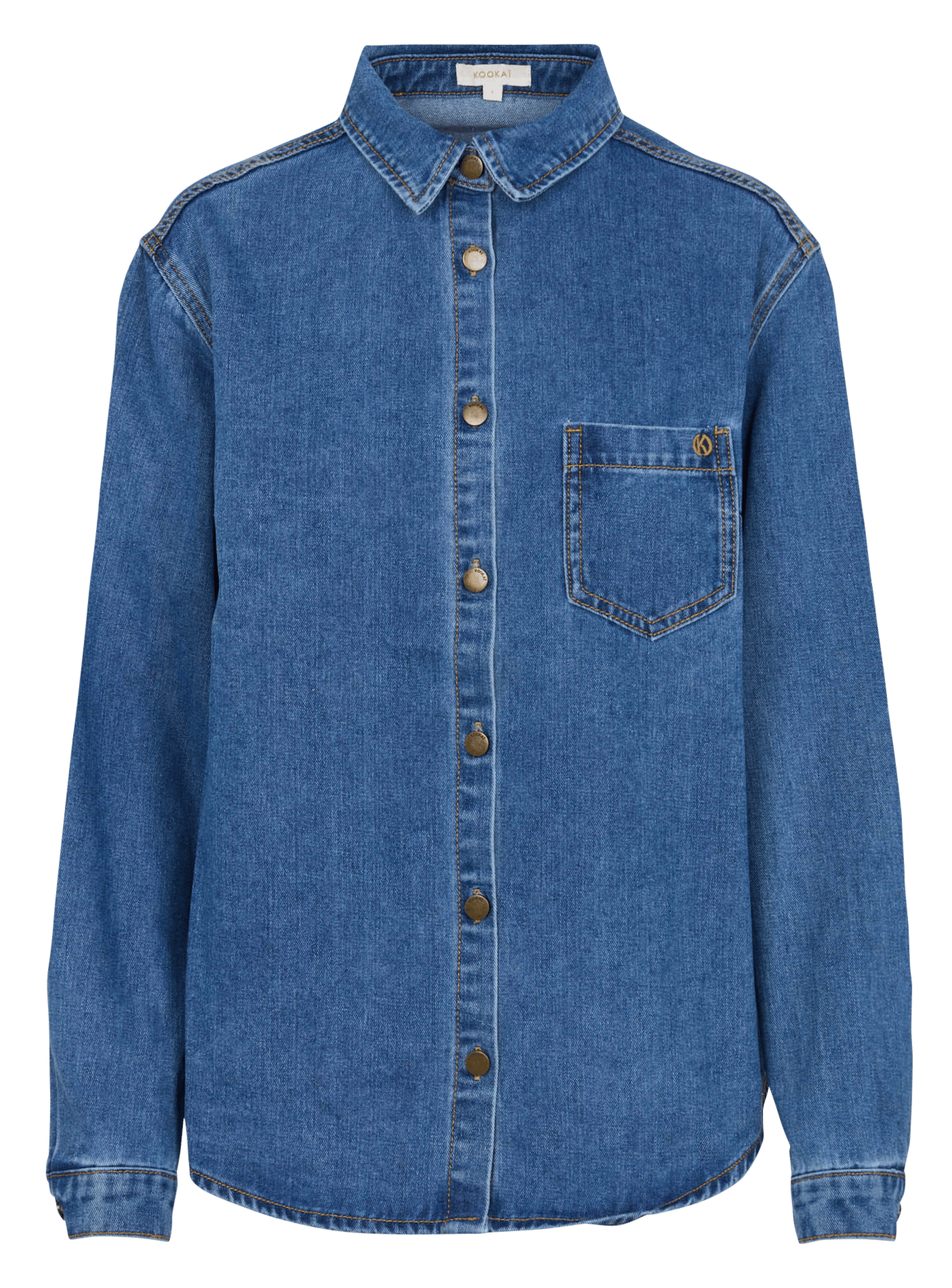 Gerade geschnittenes Jeanshemd aus Baumwollmischung KOOKAI Blau