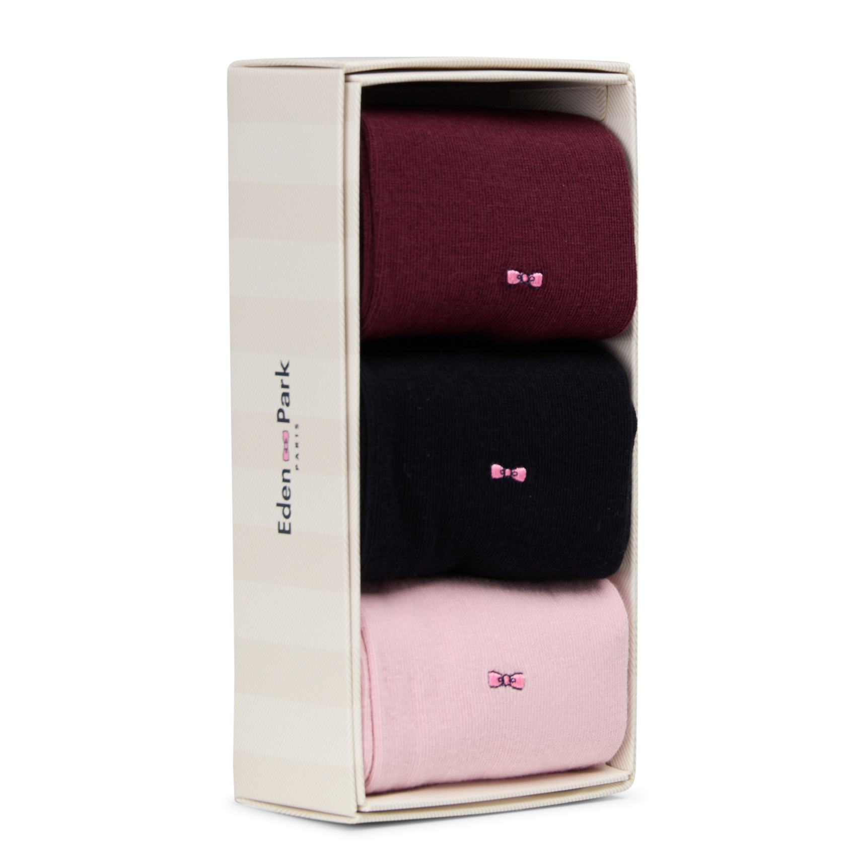 Pack of 3 pairs of cotton-blend socks EDEN PARK Red