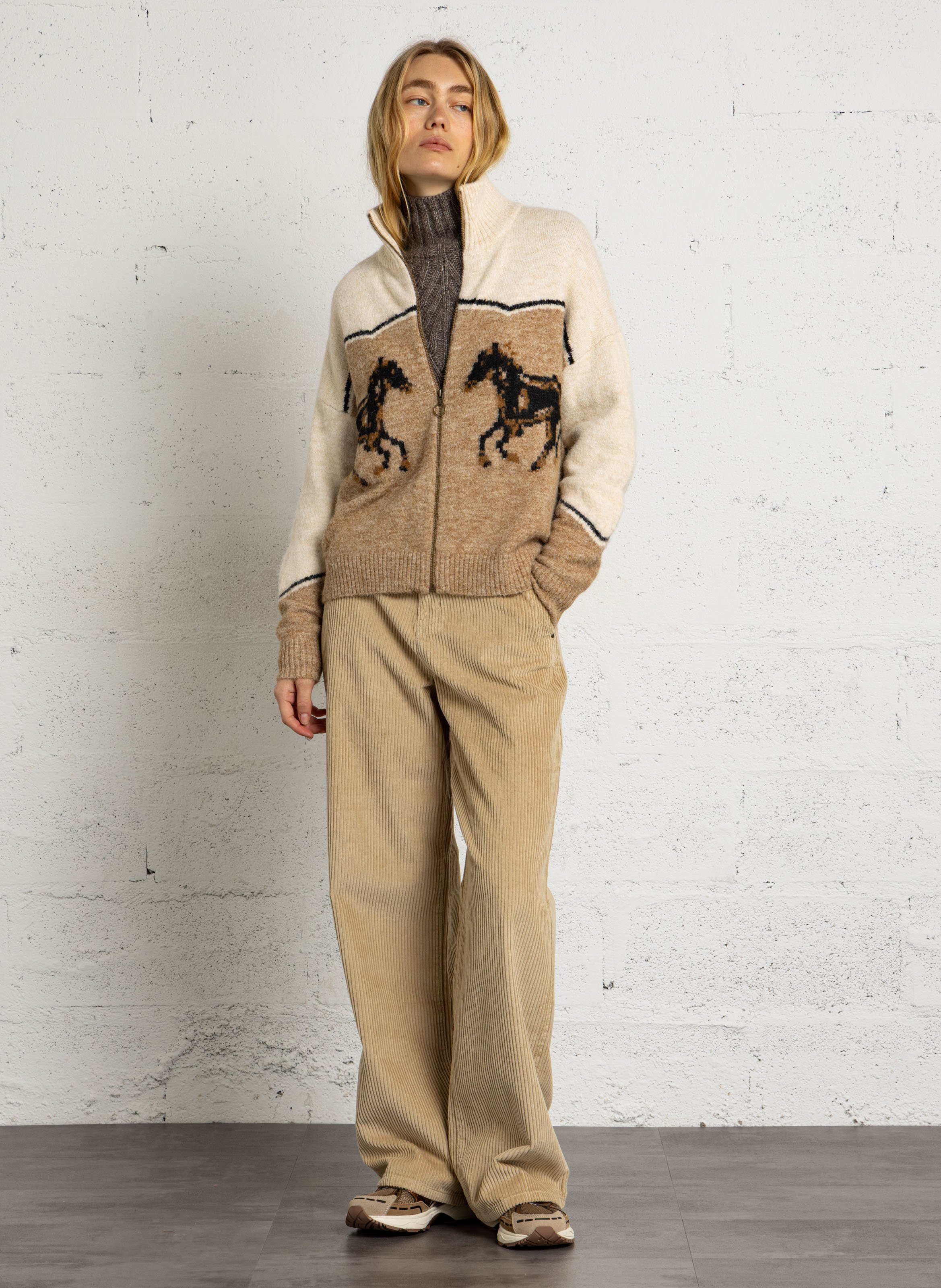 Gilet droit col montant BILLABONG Beige