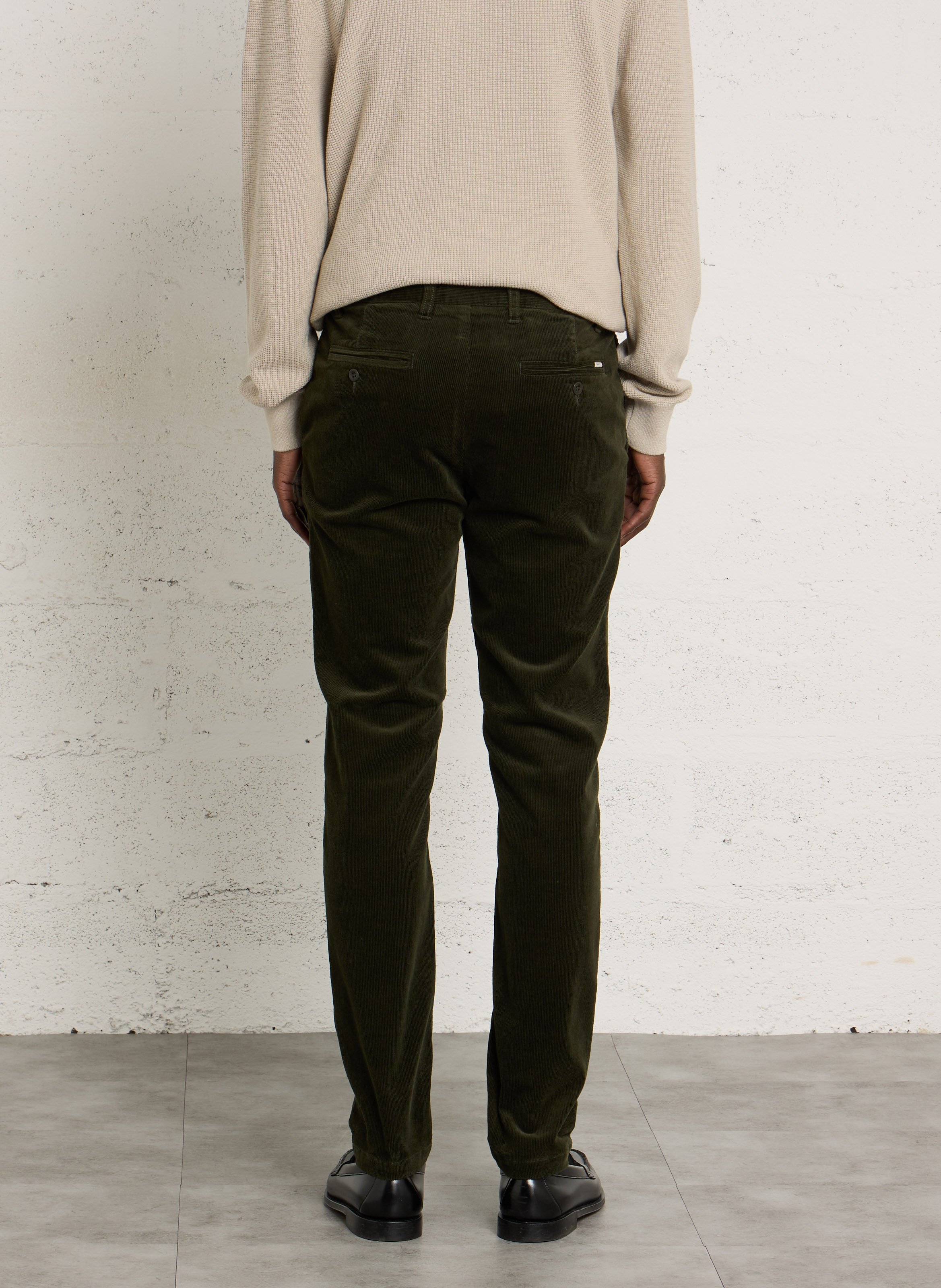Pantalon slim en velours côtelé GANT Vert