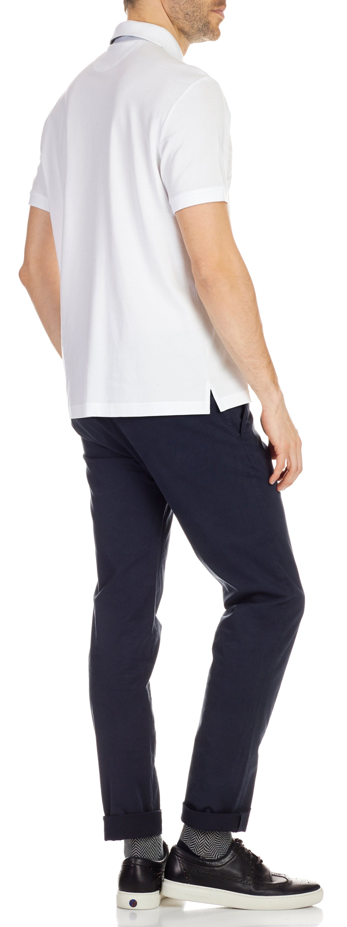 Stretch cotton slim chinos Blue