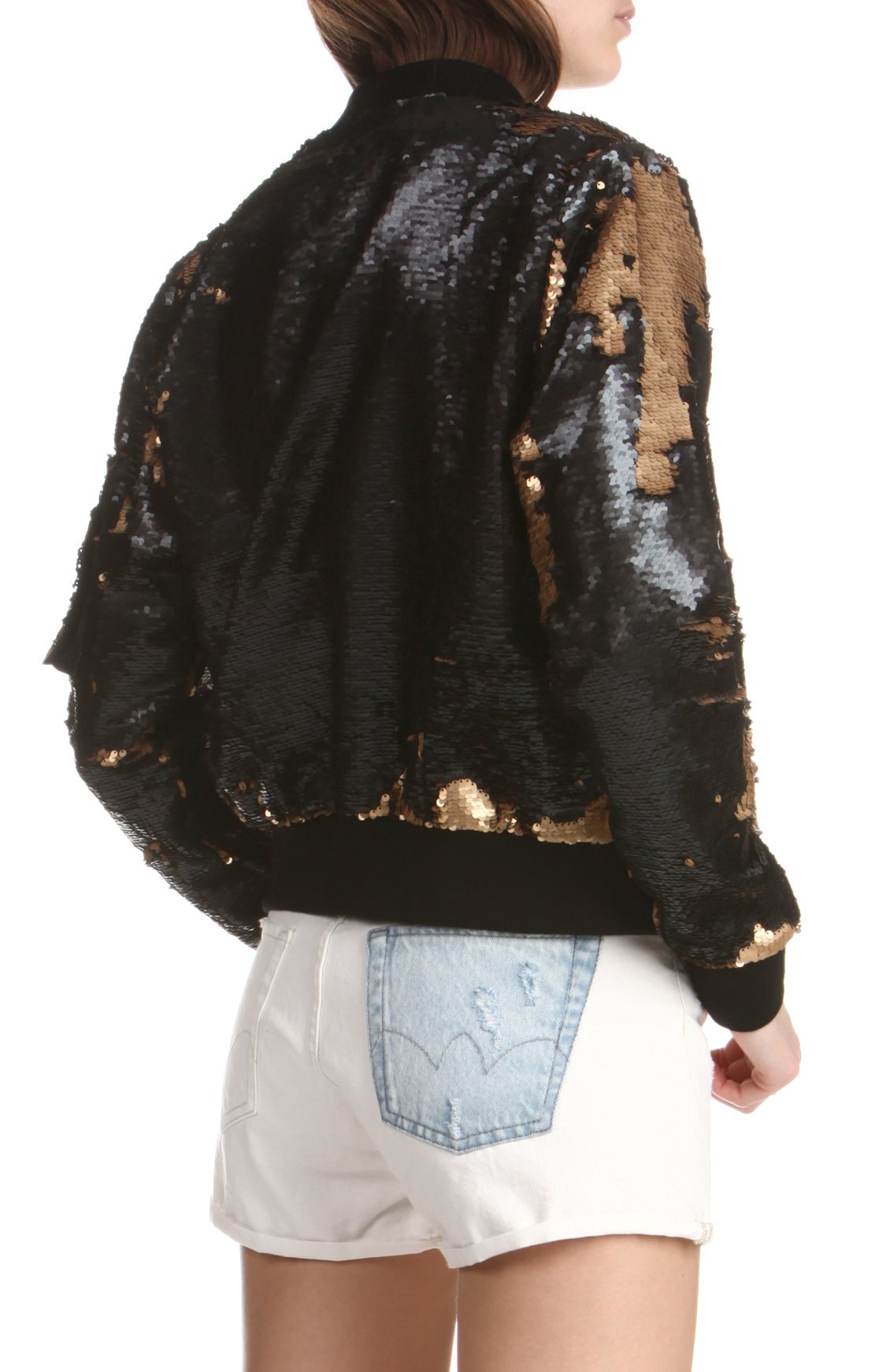 Bomber zippé à sequins réversibles BOMBERS ORIGINAL Doré