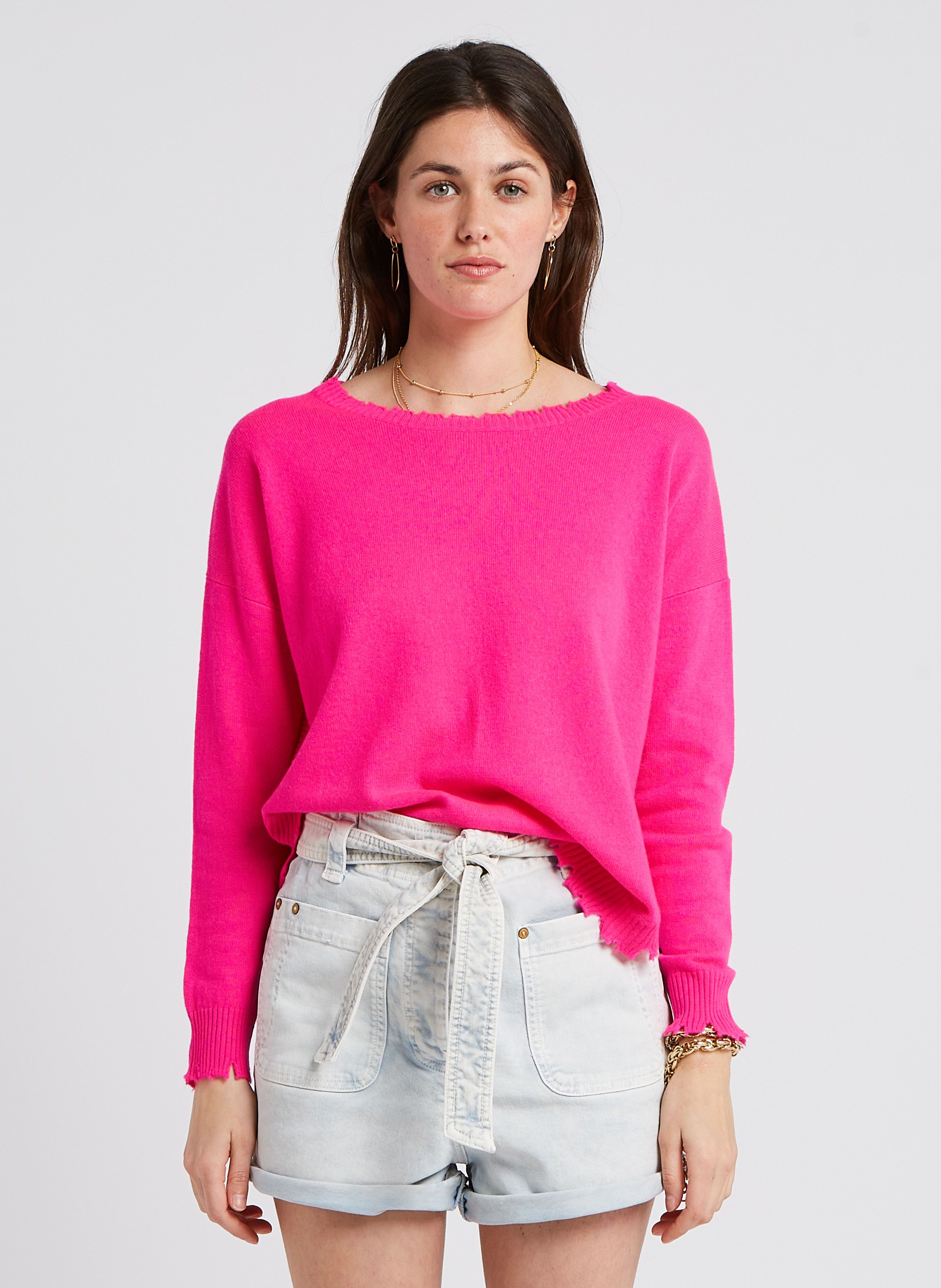 Neon cheap roze trui