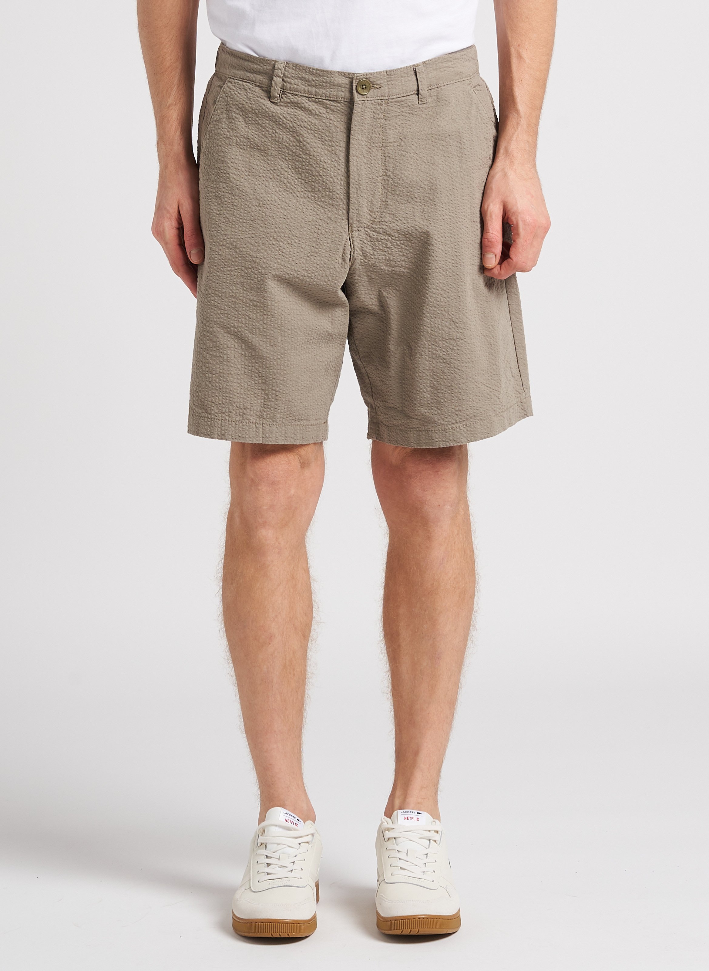 Bermuda texturé en coton bio mélangé  SELECTED Gris