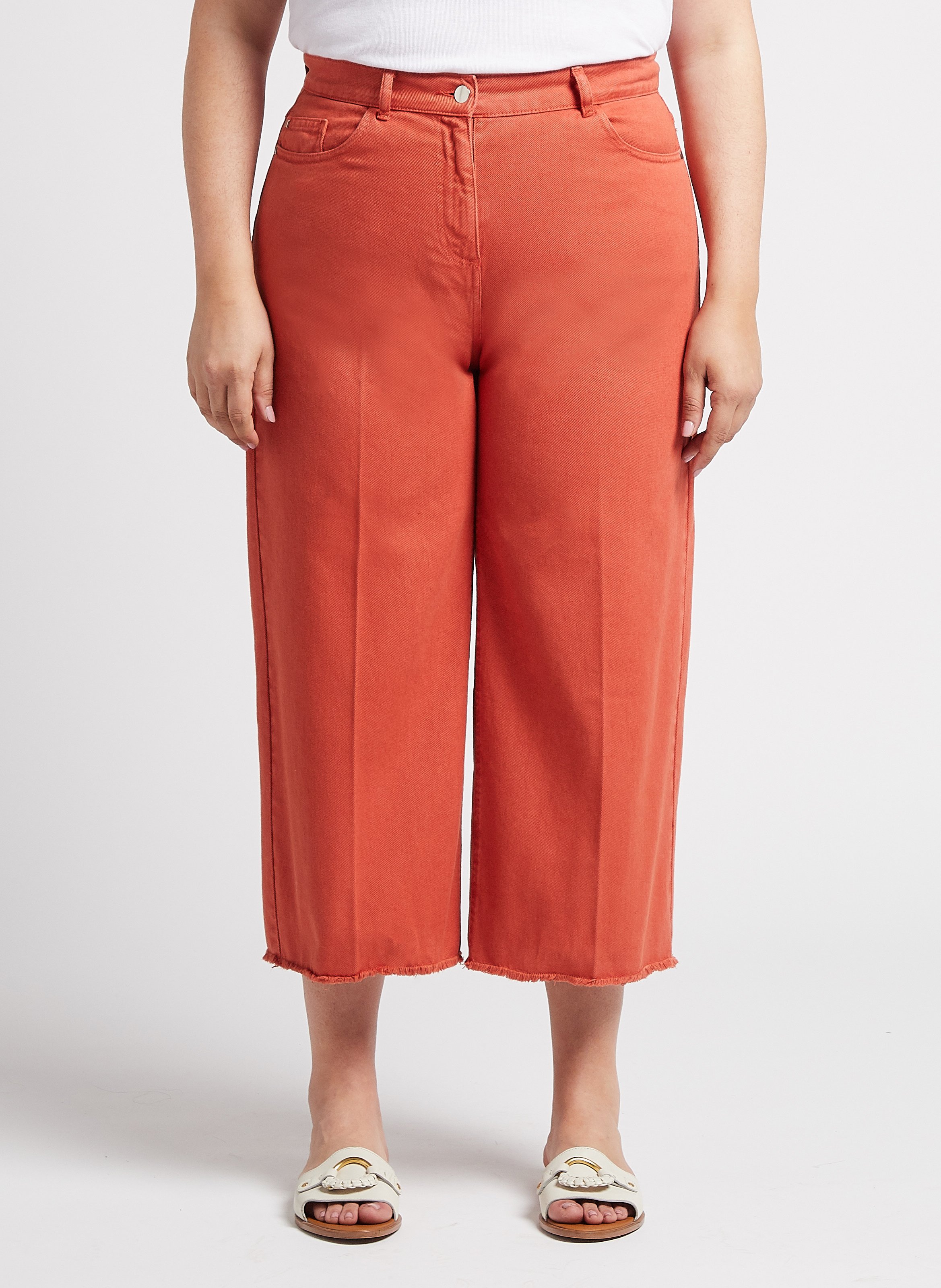 Cropped Jeans aus Baumwolle PERSONA by Marina Rinaldi Orange
