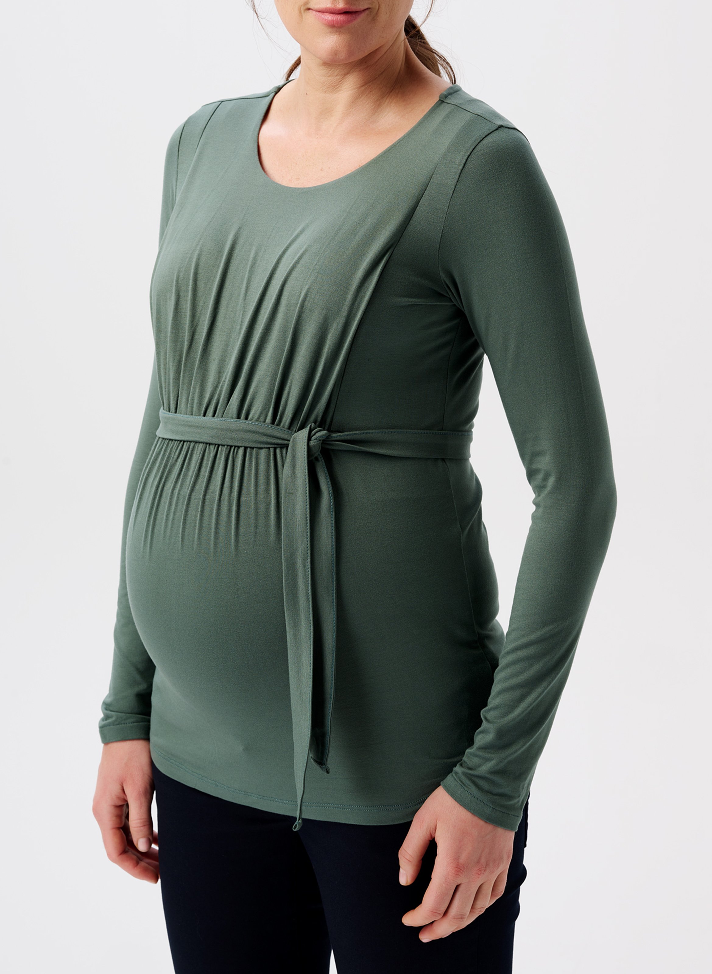 Zwangerschap-T-shirt met ronde hals NOPPIES Groen