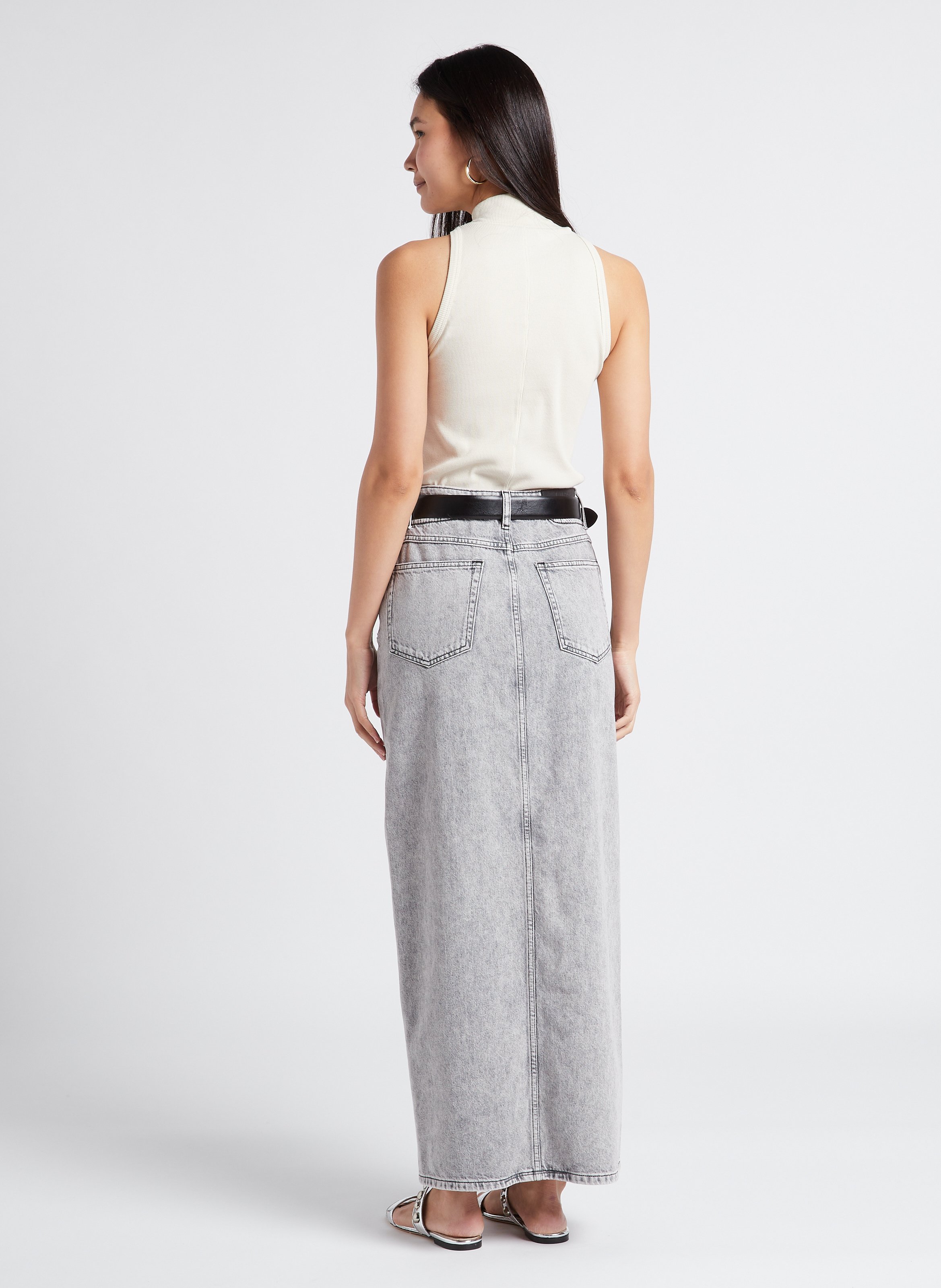 Leren riem met lussen BA&SH Zwart