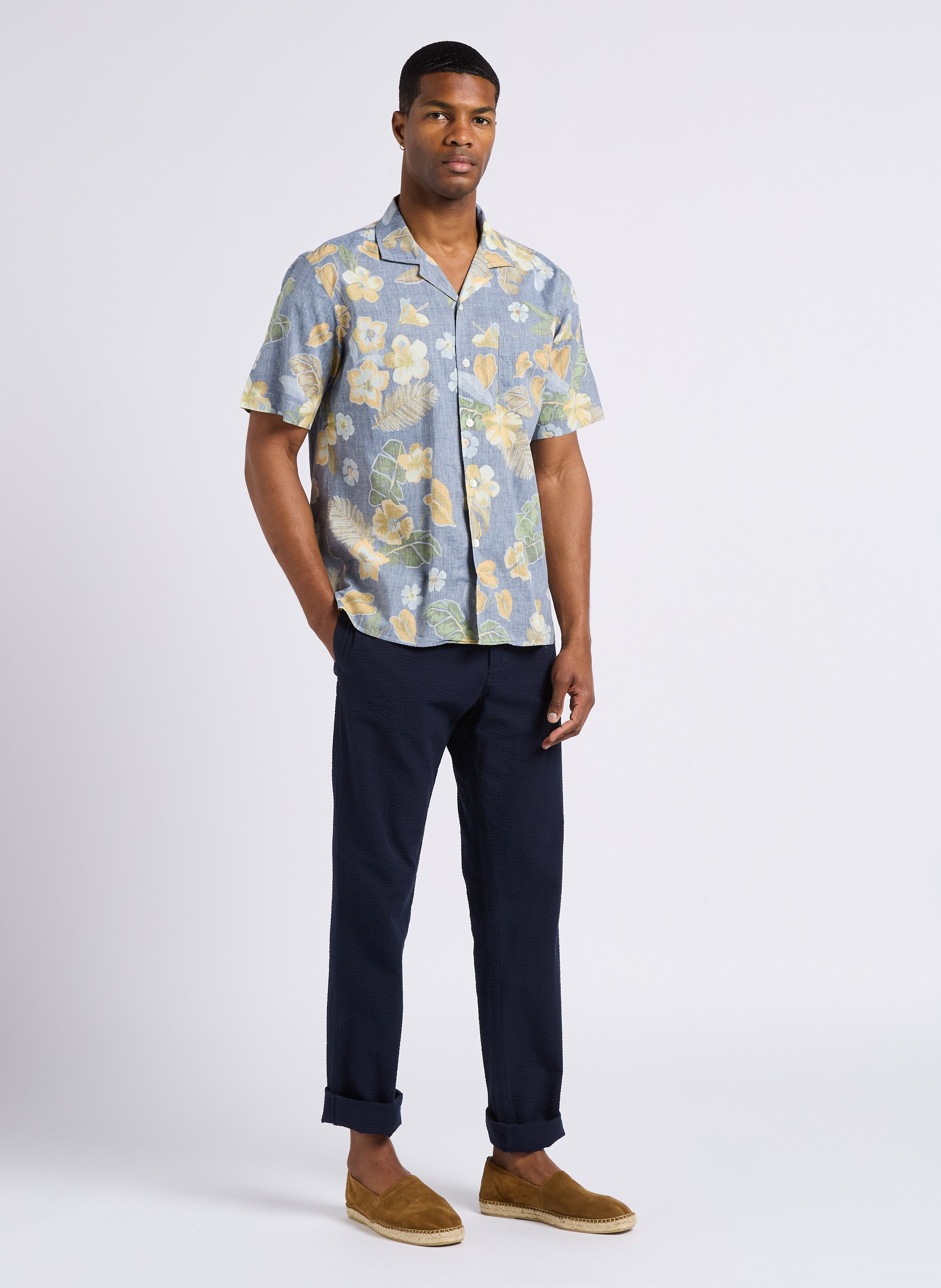 Gerade geschnittene Baumwollhose HARTFORD Blau