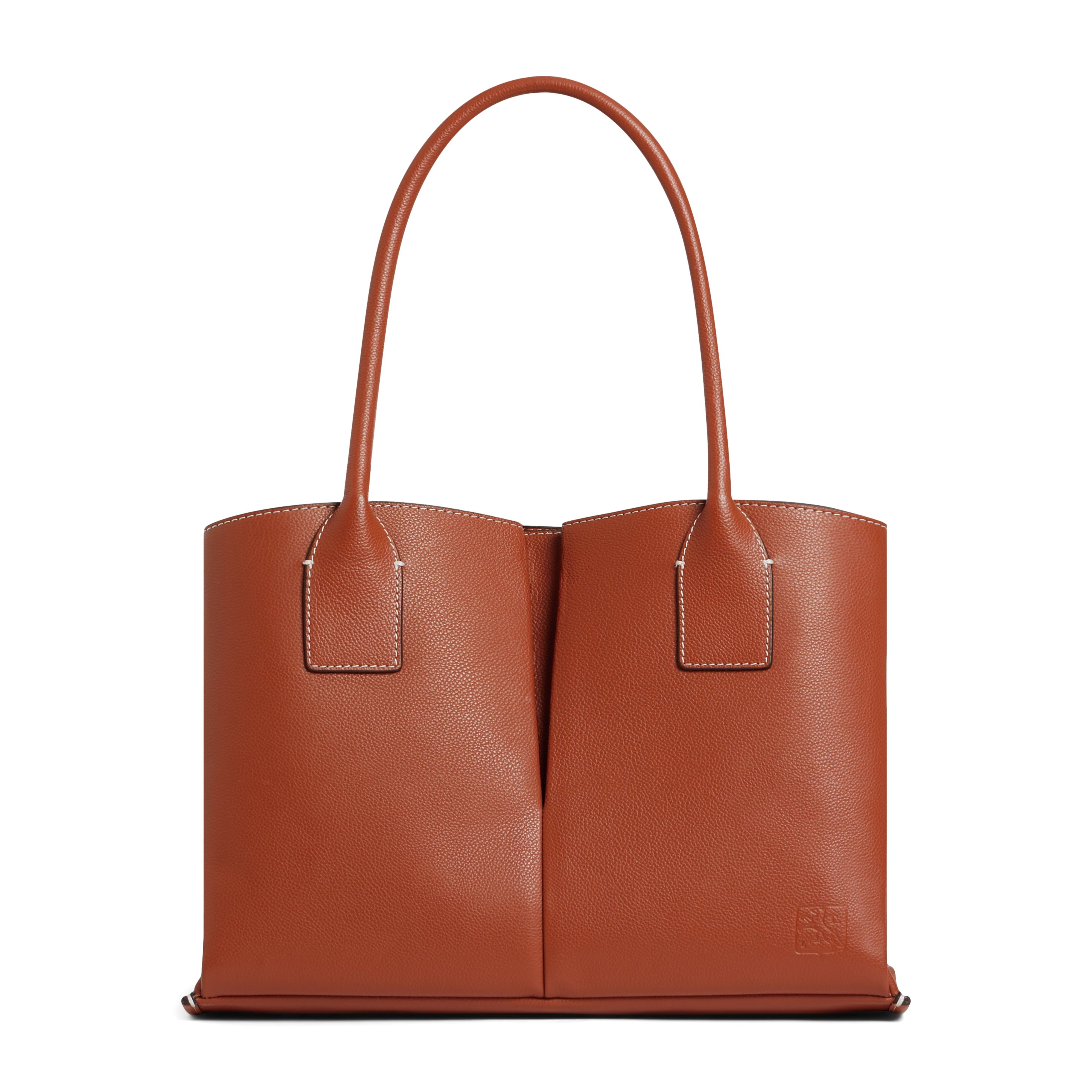 Grand cabas en cuir de vachette LE TANNEUR Marron