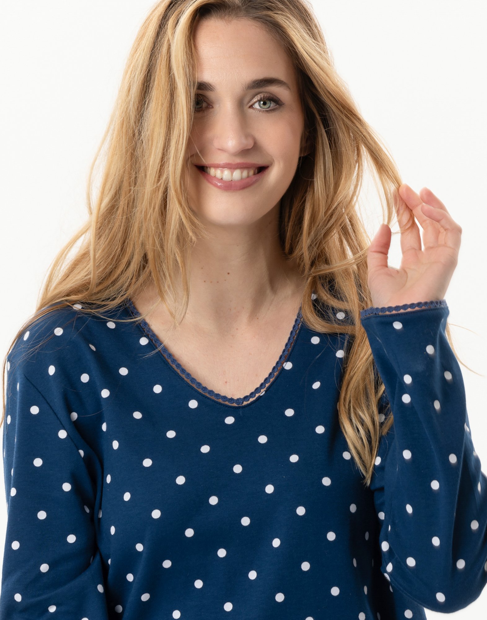 Cotton pajama top LE CHAT Blue