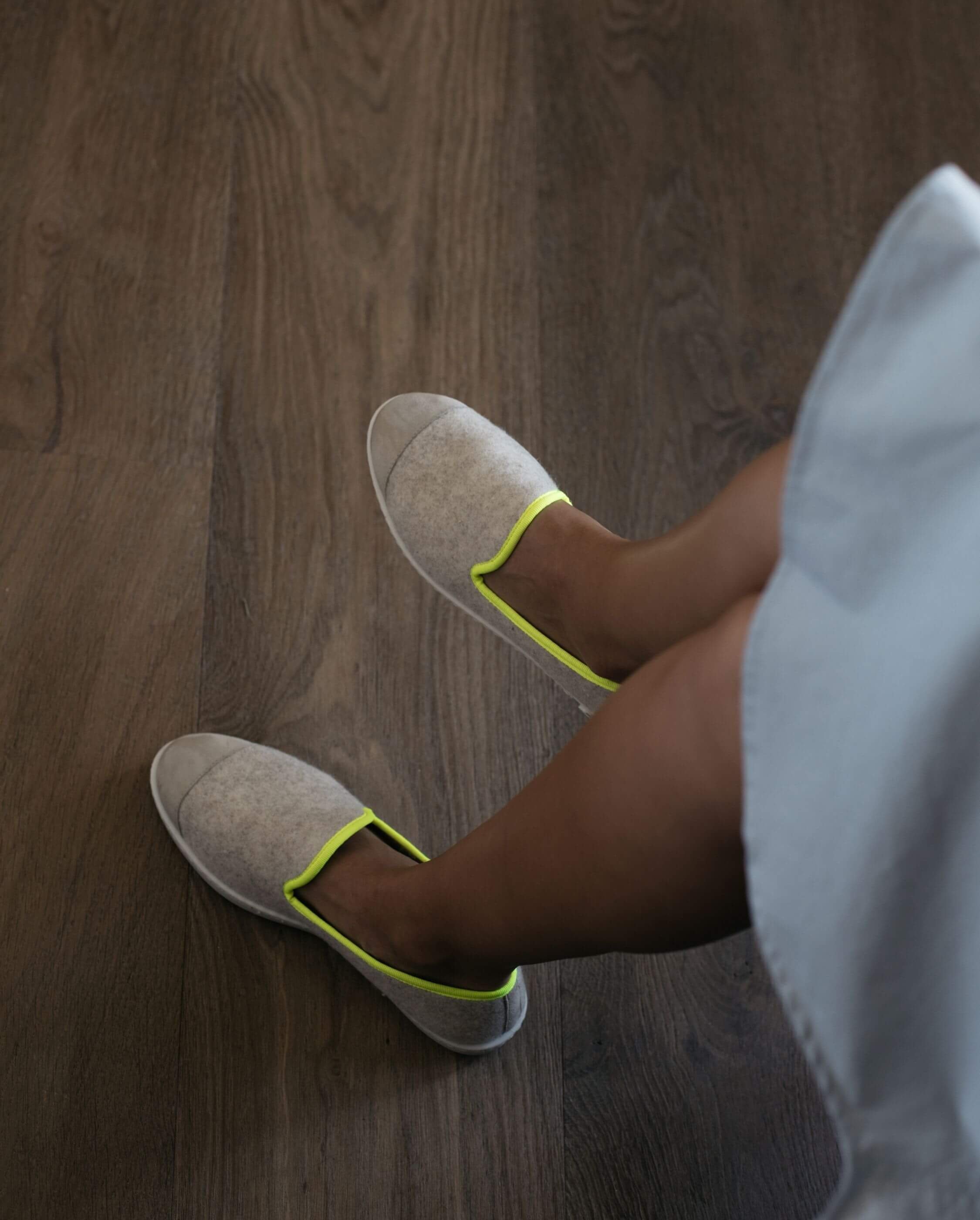 Women's wool slipper, beige yellow neon ANGARDE Beige