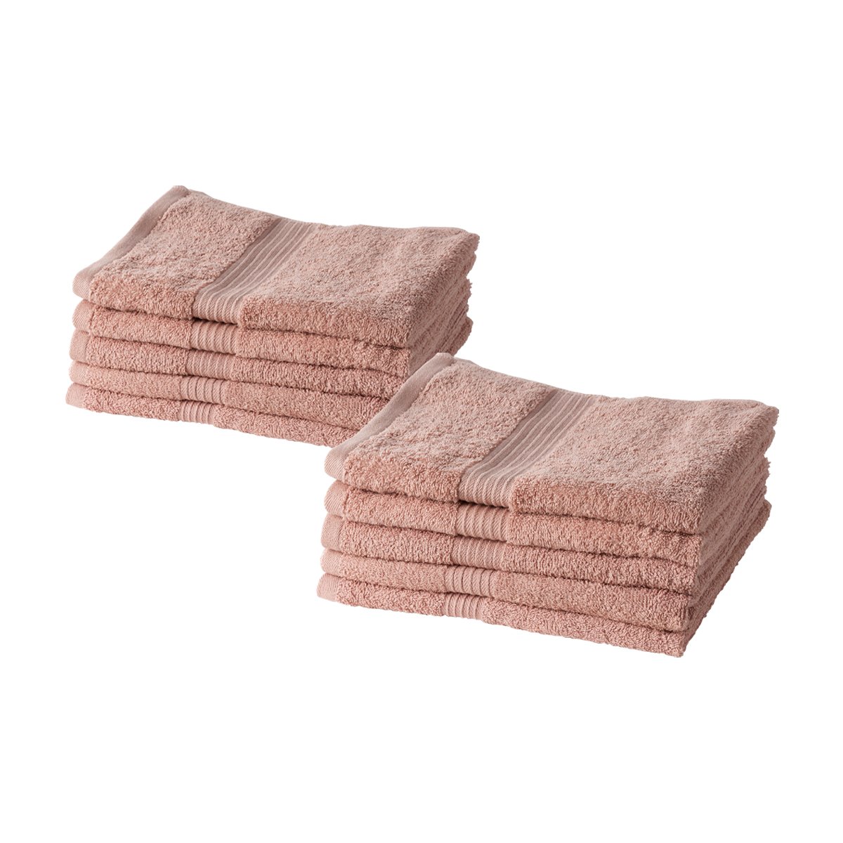 Set of 10 cotton bath towels TODAY LINGE DE MAISON Pink