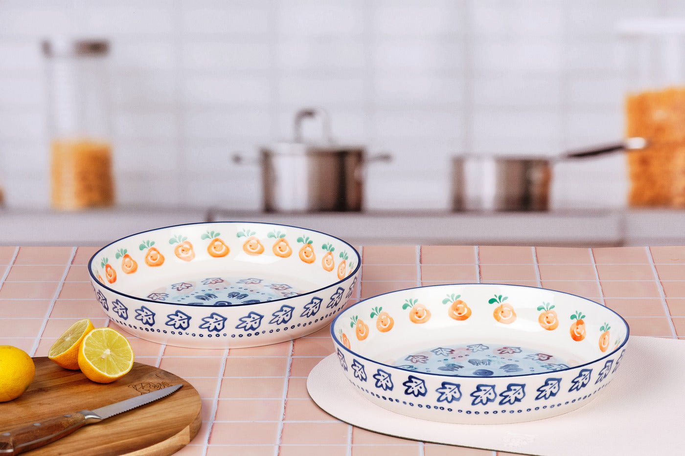 Corbeille à fruits napoli ø25,5cm - 2 pièces - agrume BJORN Blanc