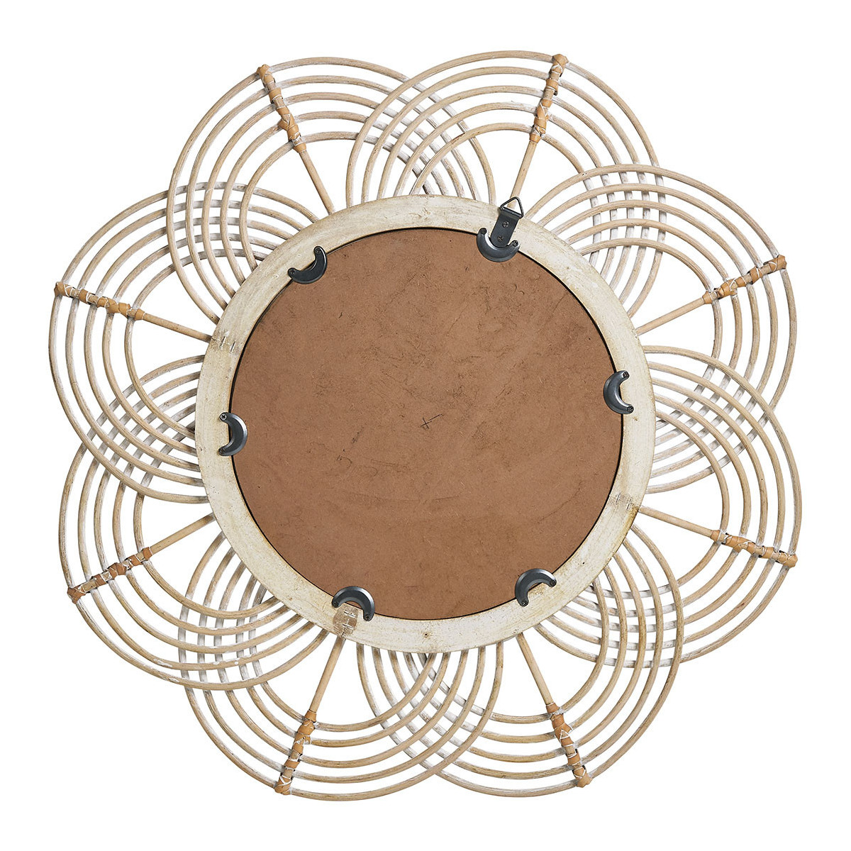 Round natural rattan mirror BLANC D'IVOIRE Beige
