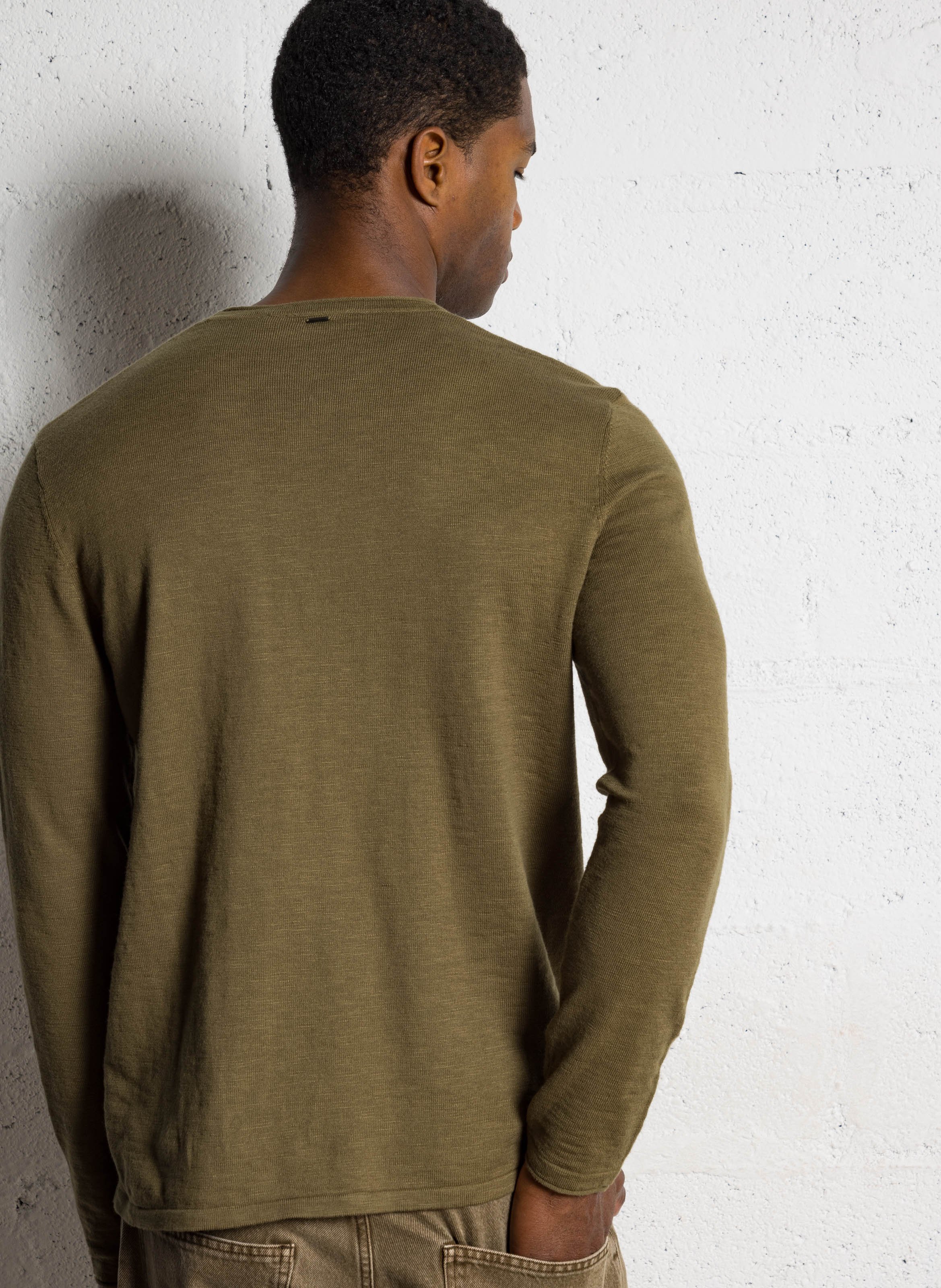 Gerade geschnittener Baumwollpullover IKKS Khaki