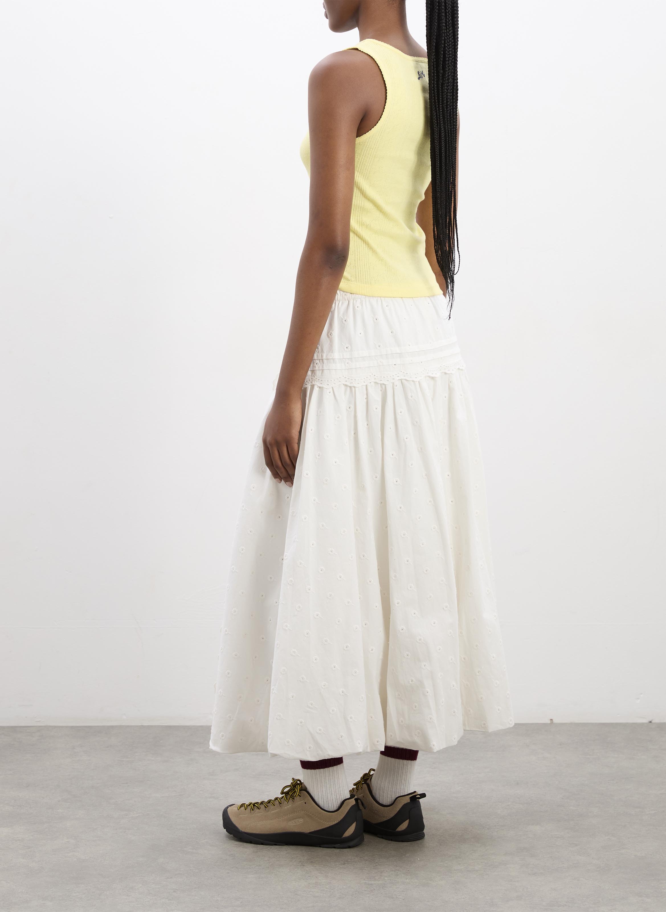 Organic cotton midi skirt DAMSON MADDER White