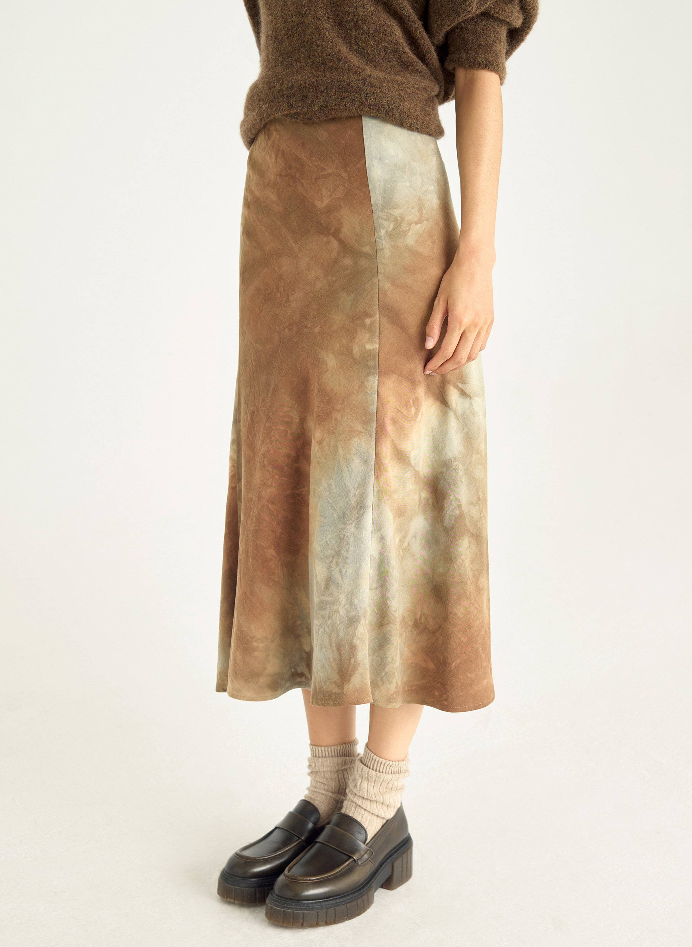 Jupe midi imprimée ACOTE Noir