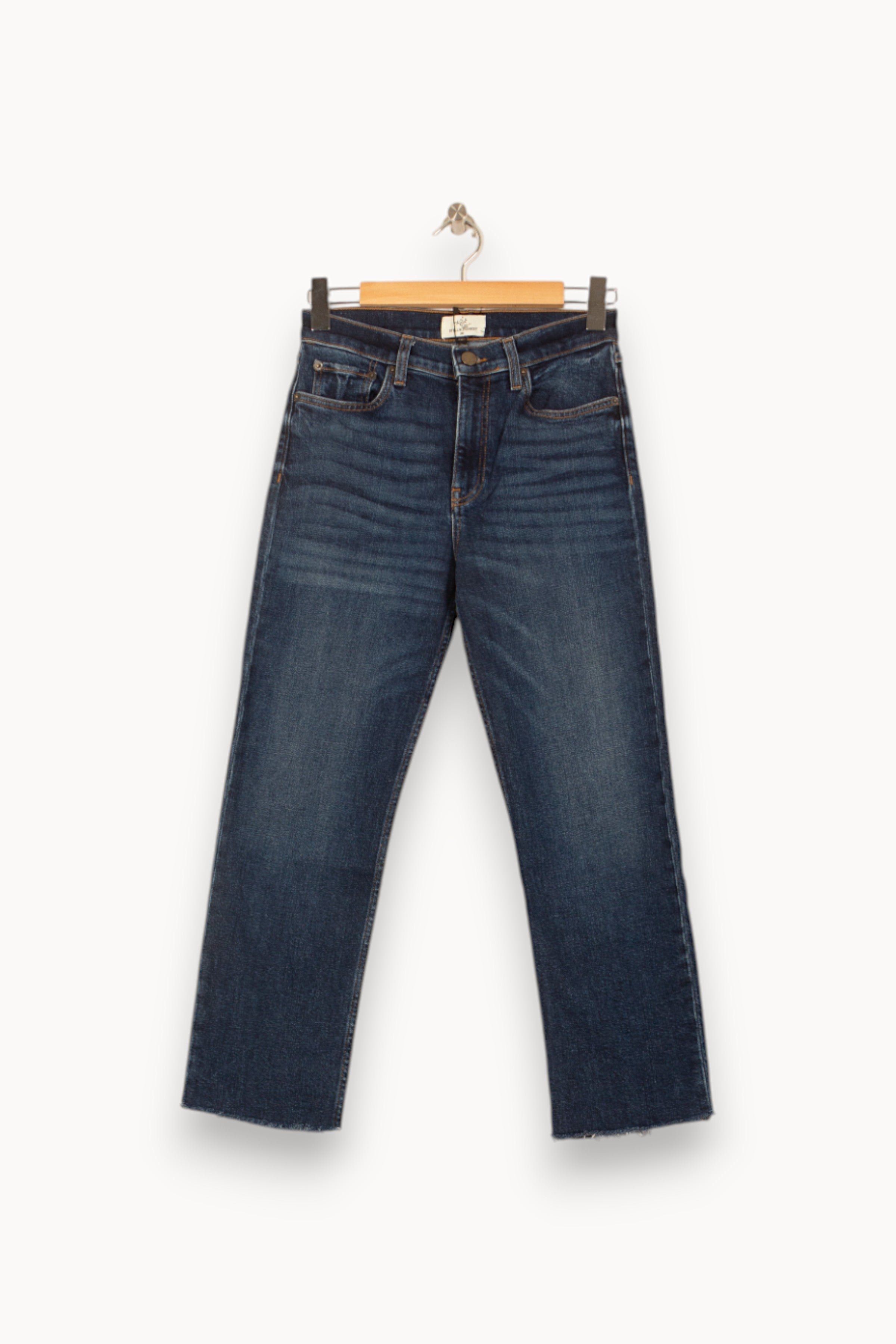 Cropped slim jeans with studs STELLA FOREST - SECONDE MAIN Blue