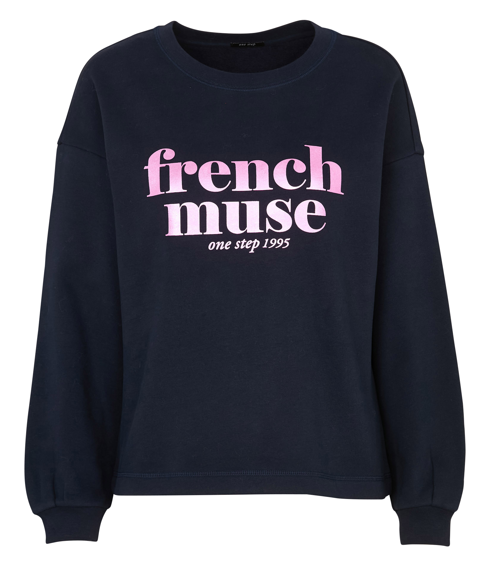 Sweat droit sérigraphié ONE STEP Bleu