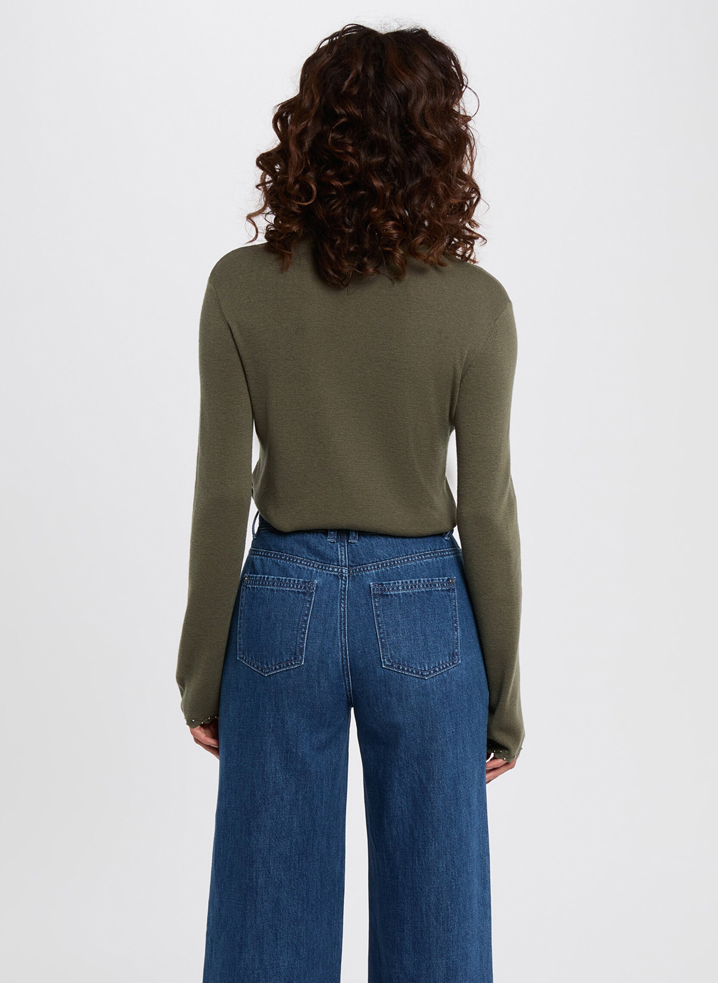 Trui met opstaande kraag MORGAN Groen