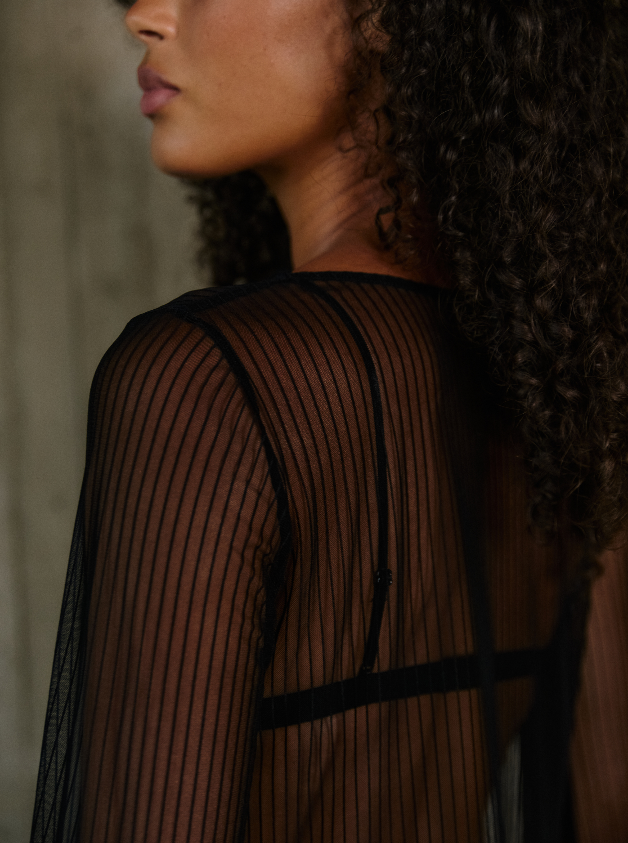 Top evening stripes NOO Noir