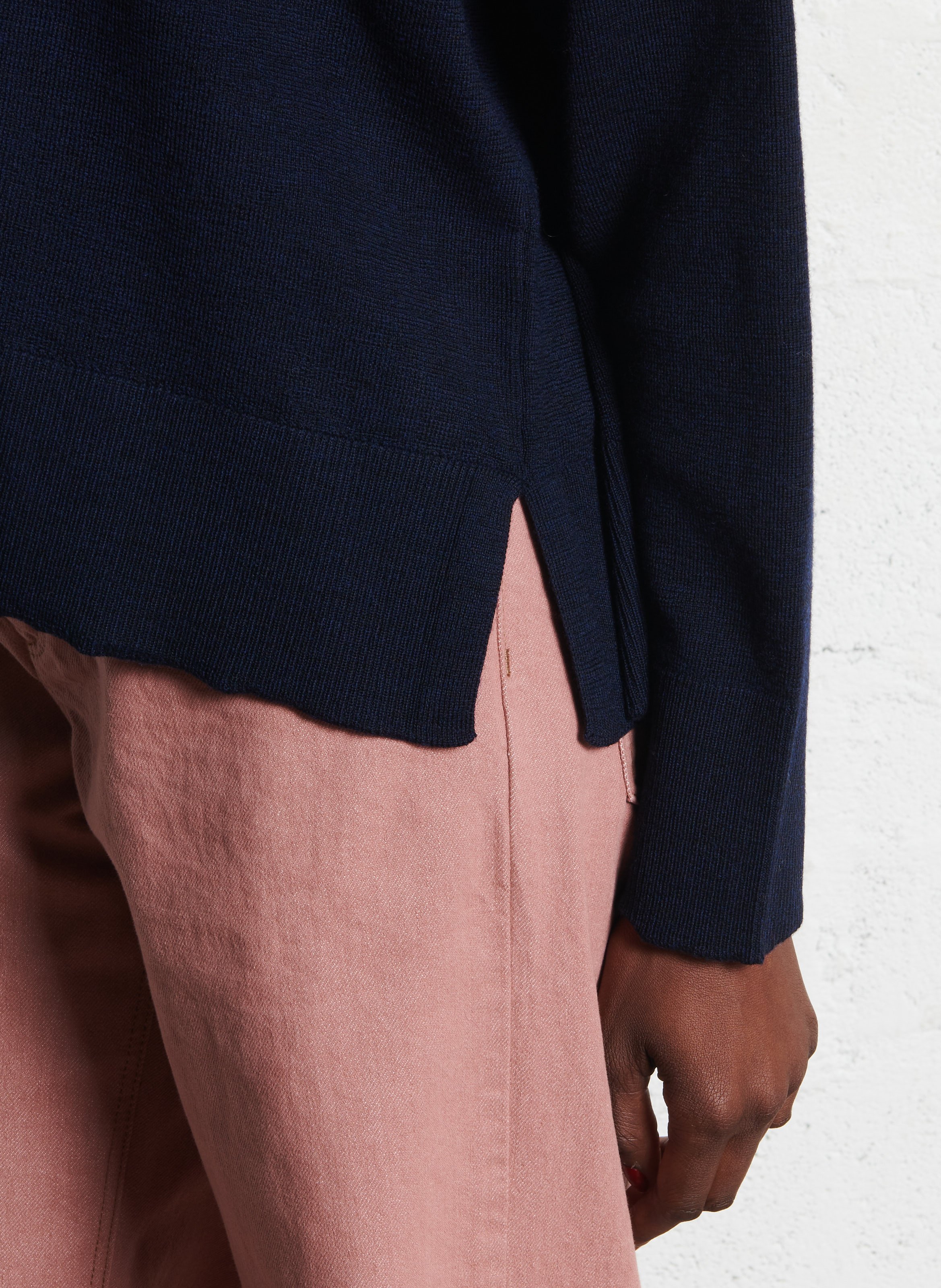 Pull ample col rond en laine et cachemire MAISON ANJE Prune