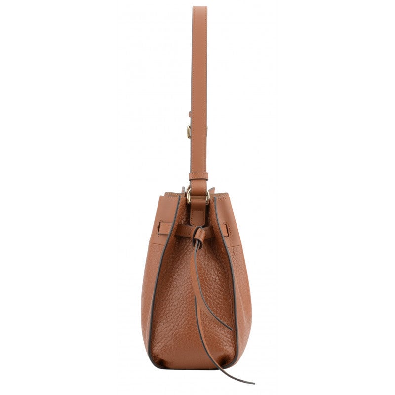 Shoulder bag - cowhide leather POURCHET Brown