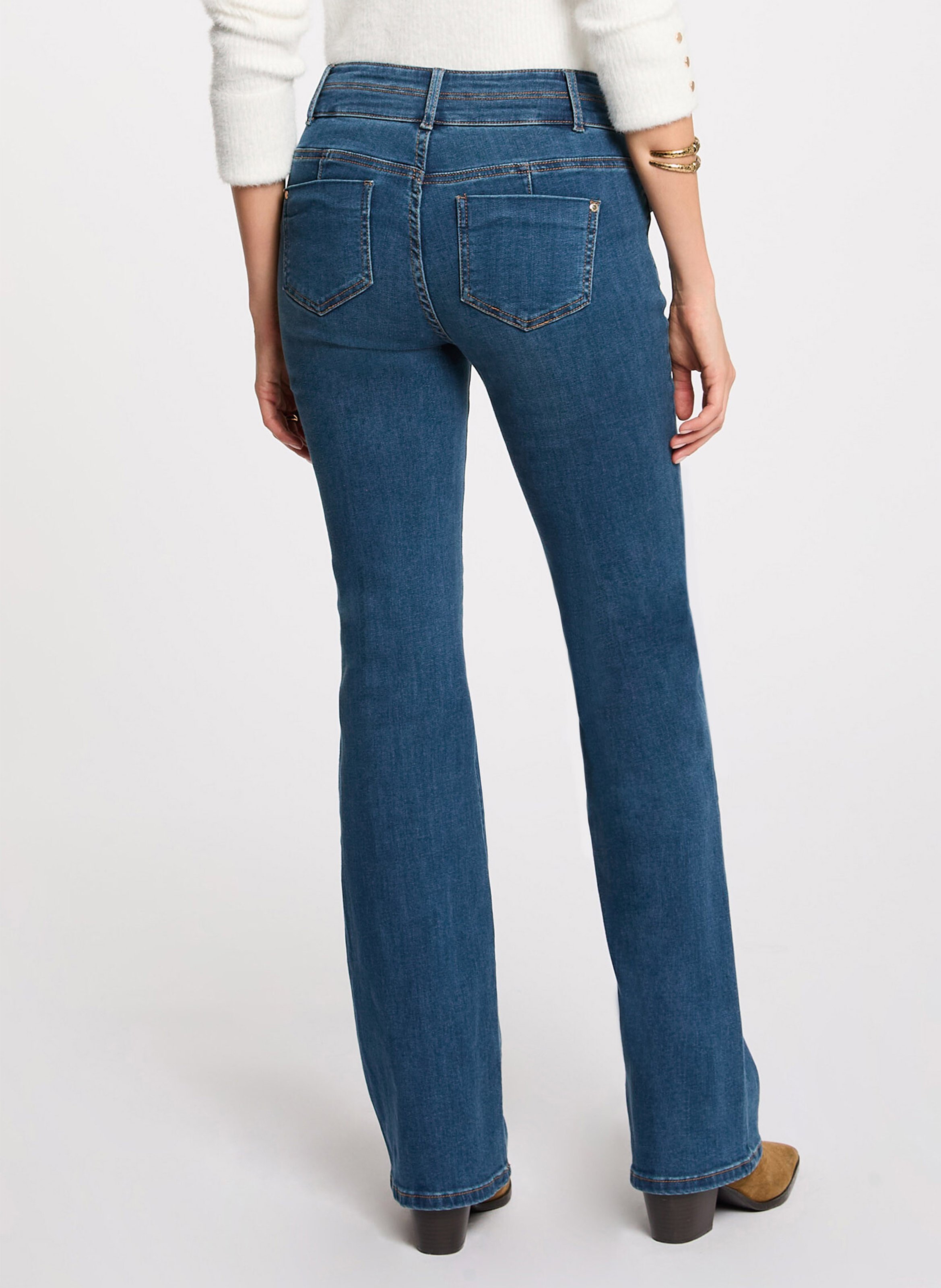 Cotton-blend bootcut jeans MORGAN Blue
