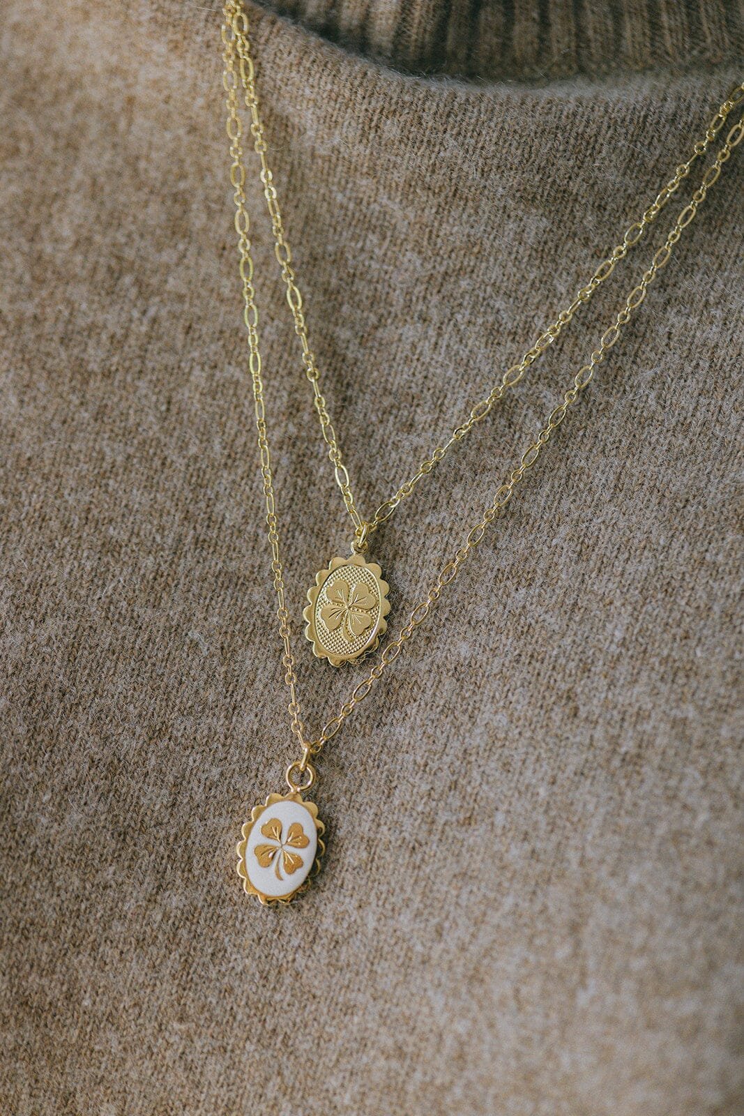 Gold-plated clover necklace MONSIEUR SIMONE Silver