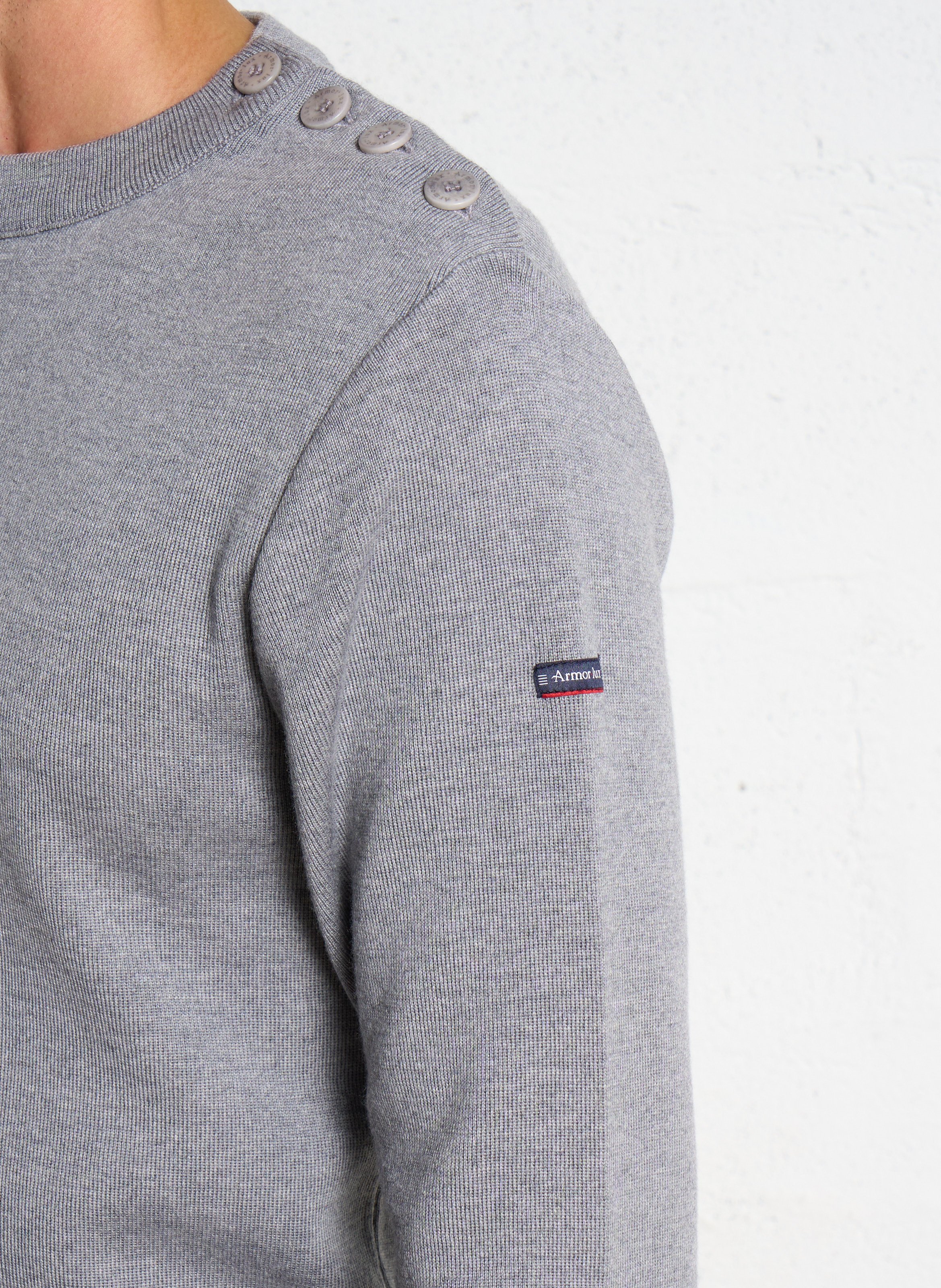 Rundhalspullover aus Wolle, Regular Fit ARMOR LUX Grau