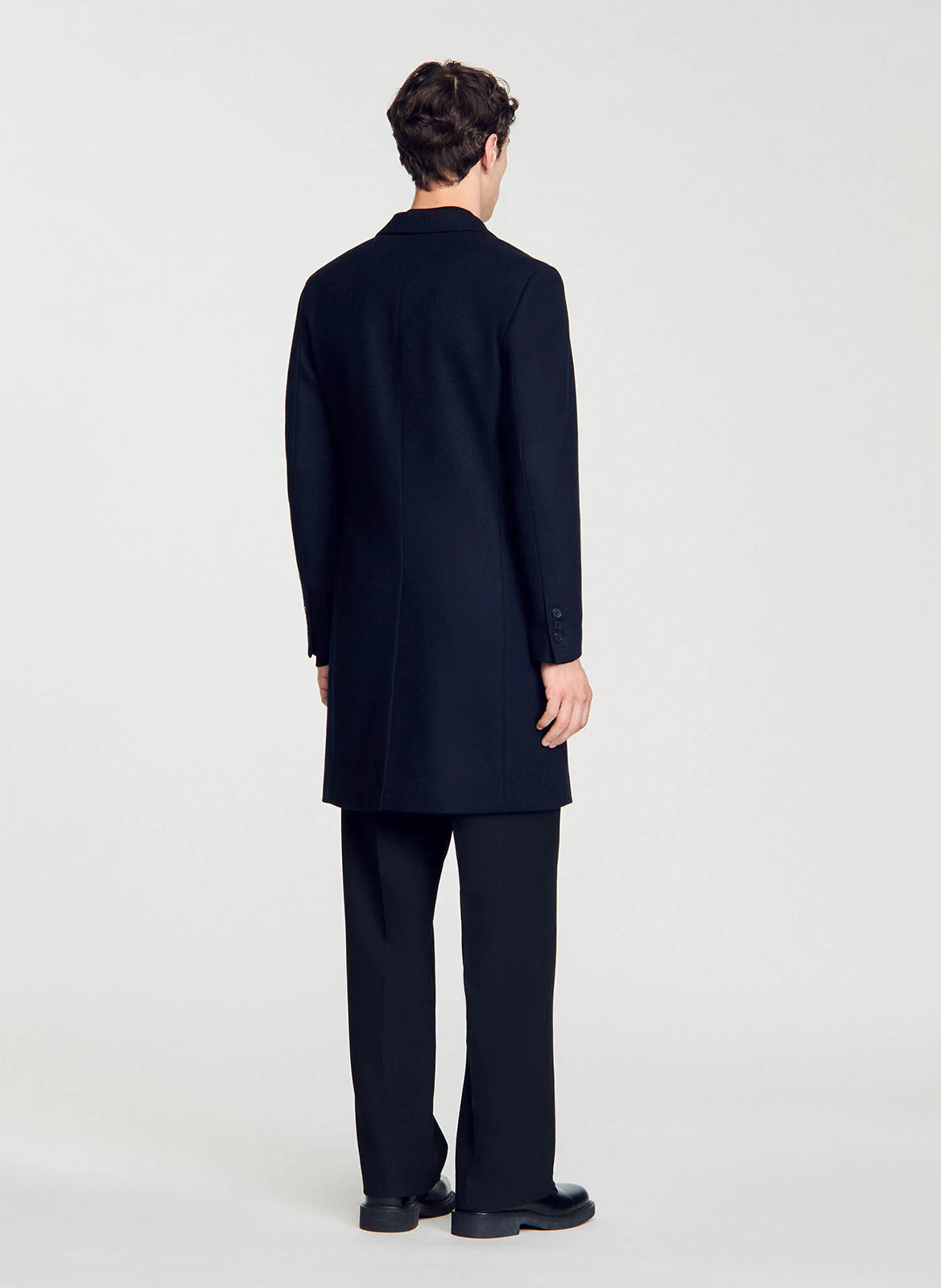 Jas van alpacawol SANDRO Blauw