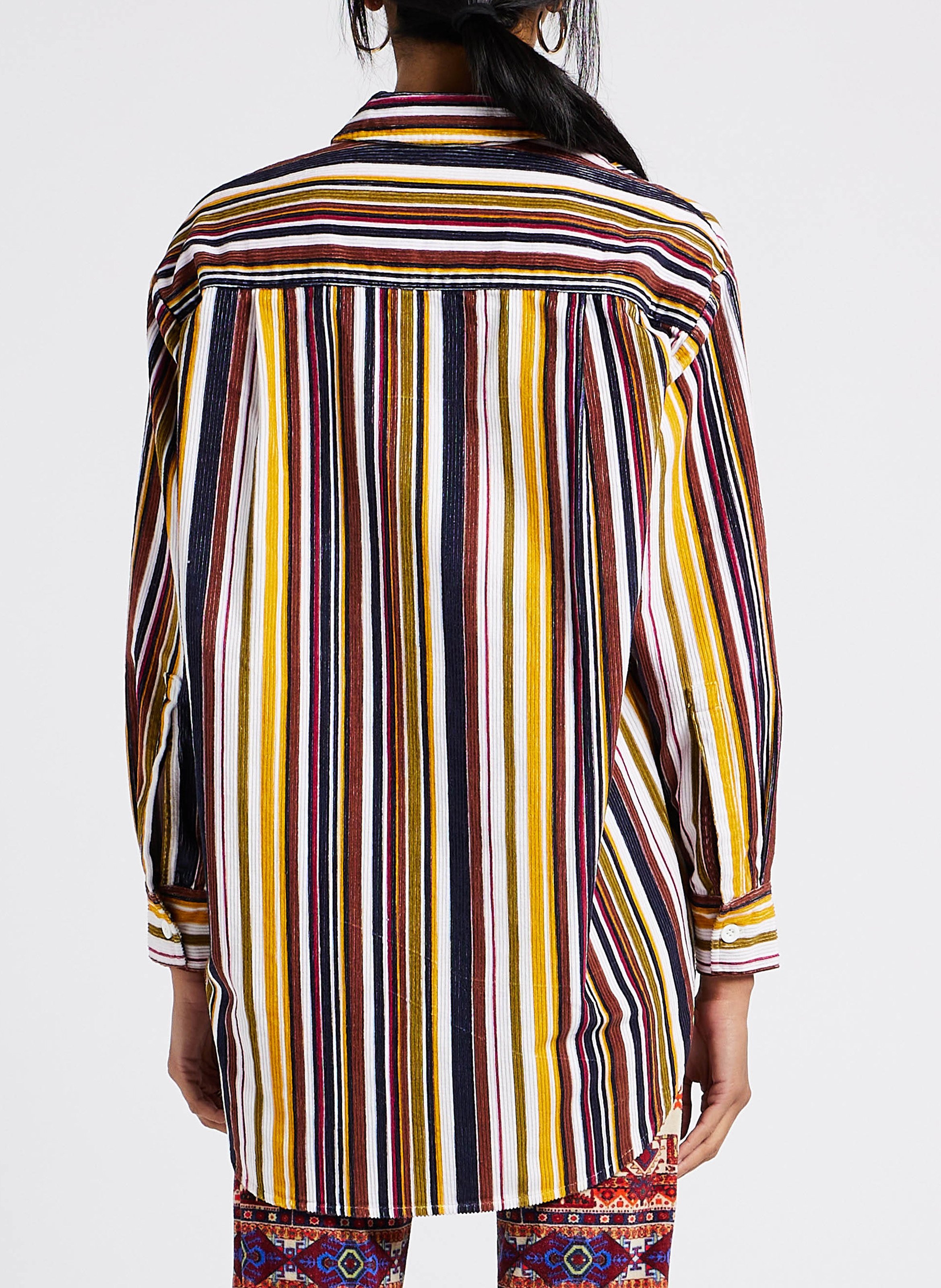 Chemise col classique en coton  V DE VINSTER Marron