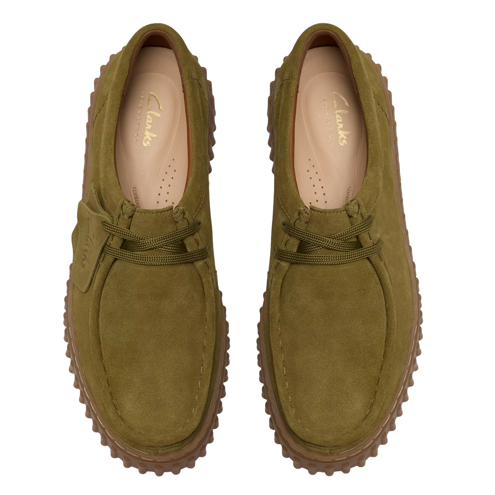 Derby's van veloursleer CLARKS Groen