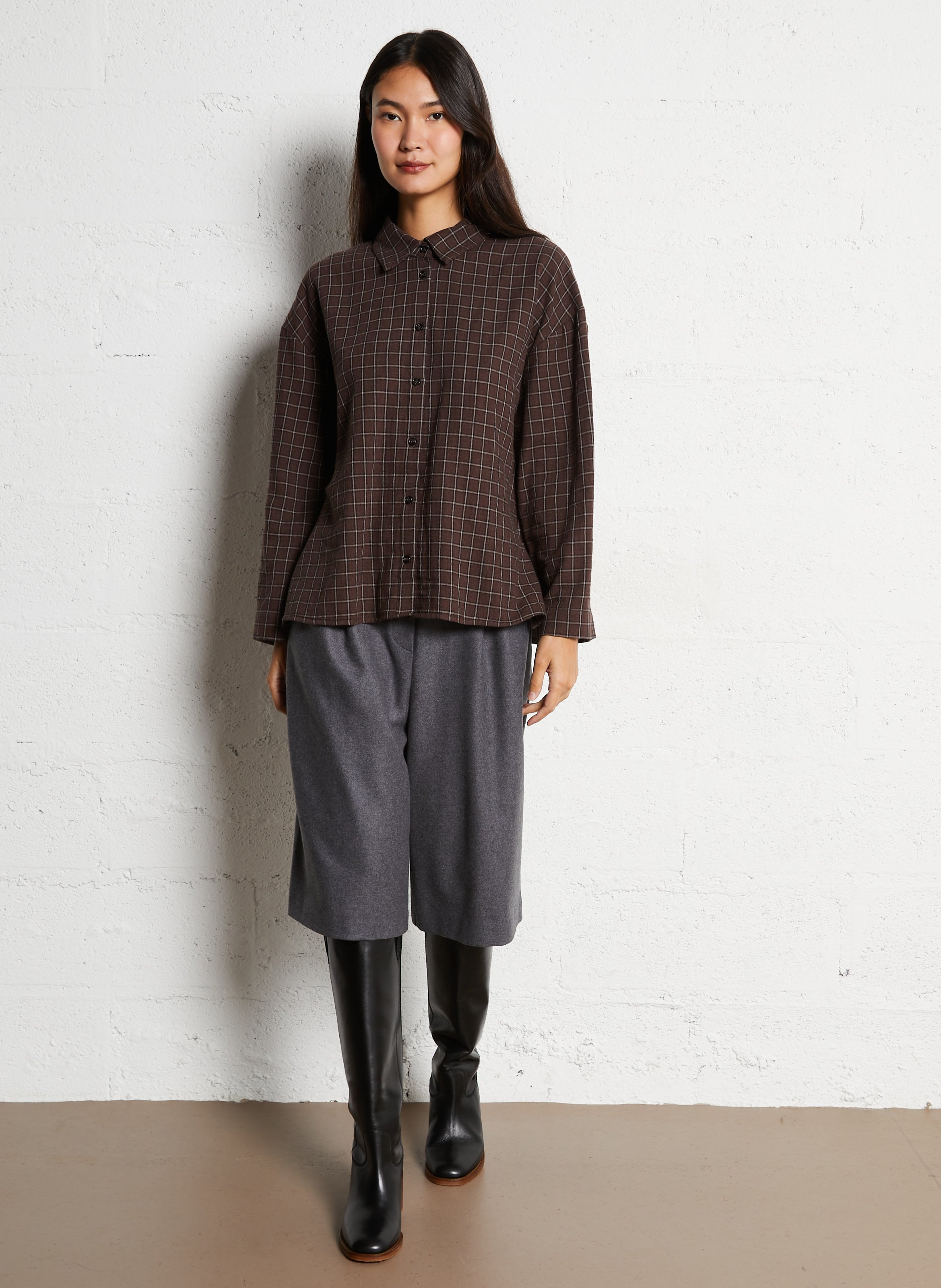 High-waisted straight Bermuda shorts THE NEW SOCIETY Grey