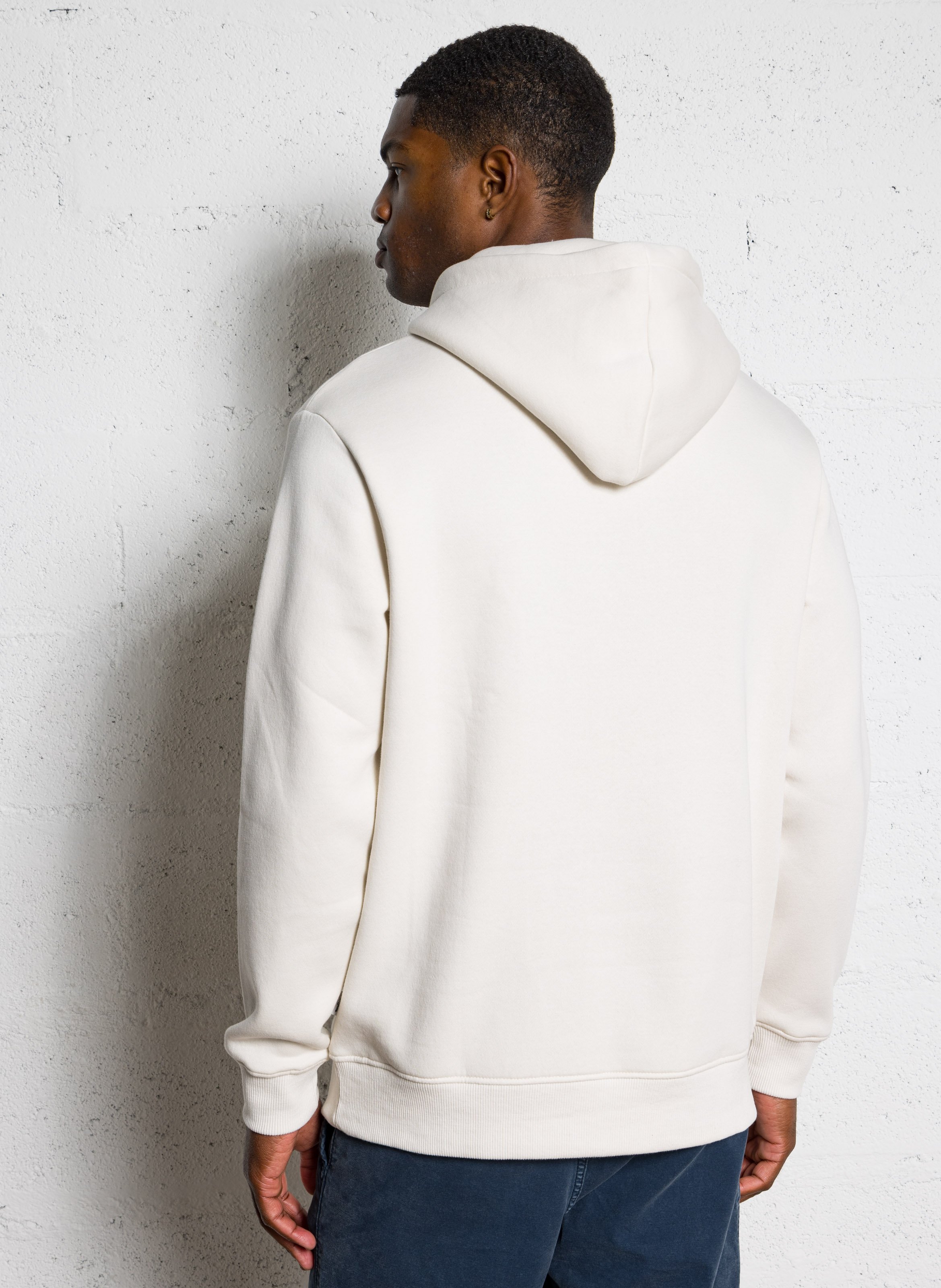 Straight embroidered cotton-blend hoodie PEPE JEANS Beige