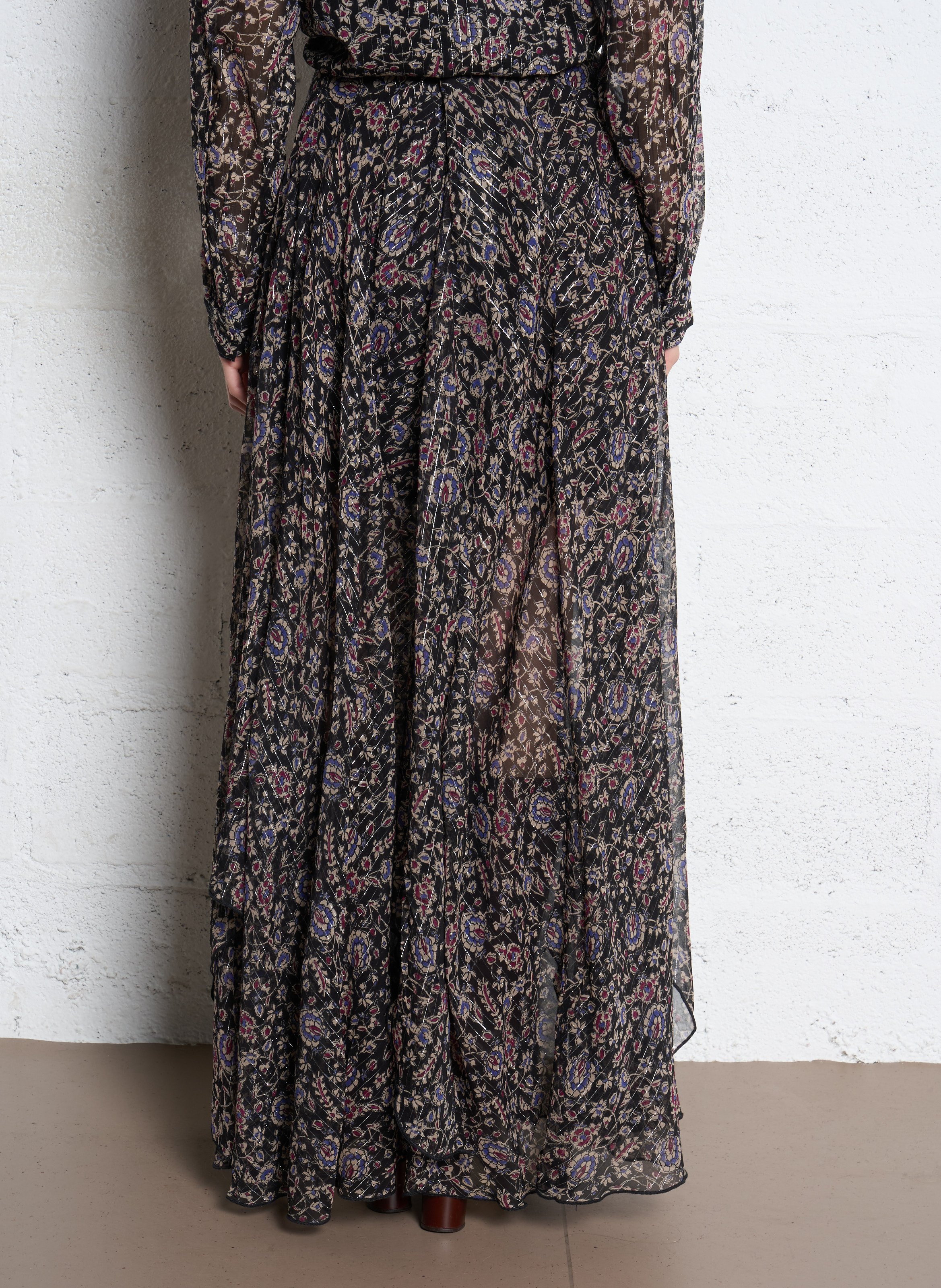 Wijd uitlopende bloemenrok met hoge taille THE NEW SOCIETY Veelkleurig