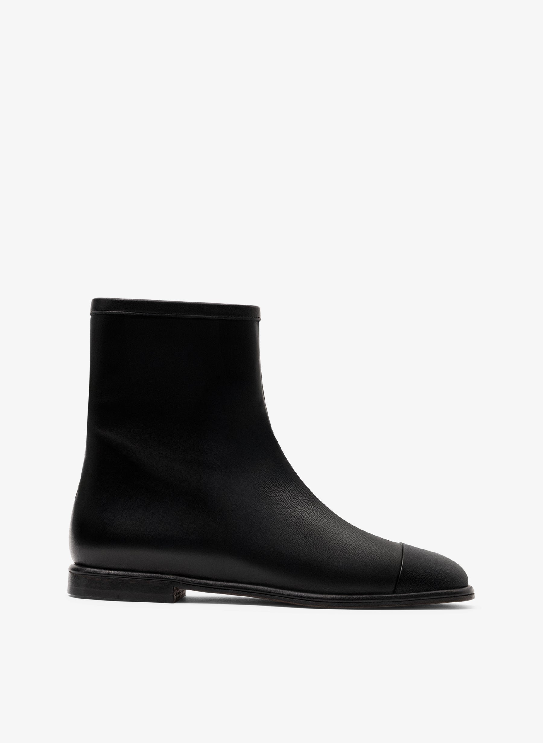 Black nappa leather ankle boots PARALLELE PARIS Black