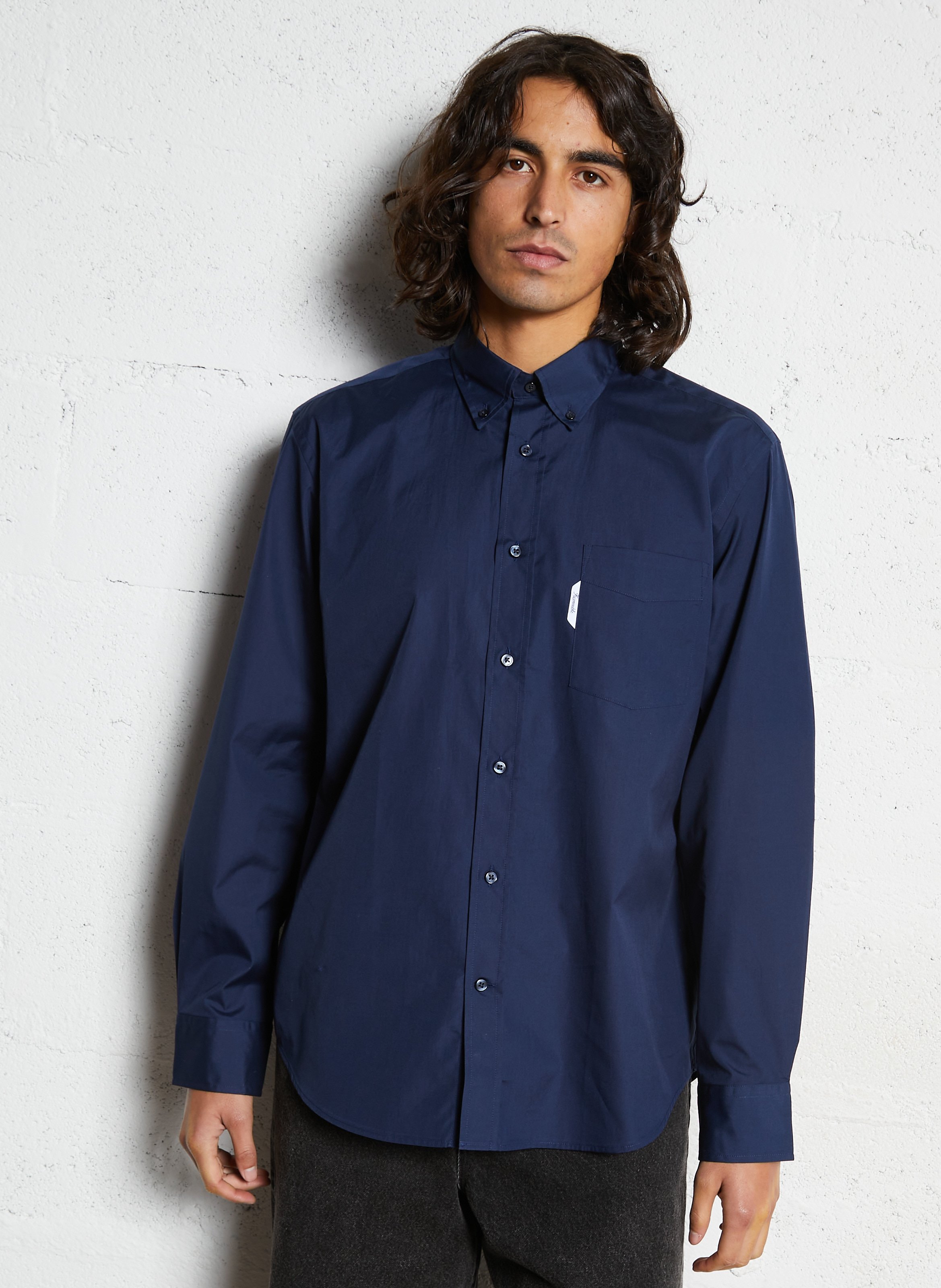 Cotton shirt with classic collar FACONNABLE Blue