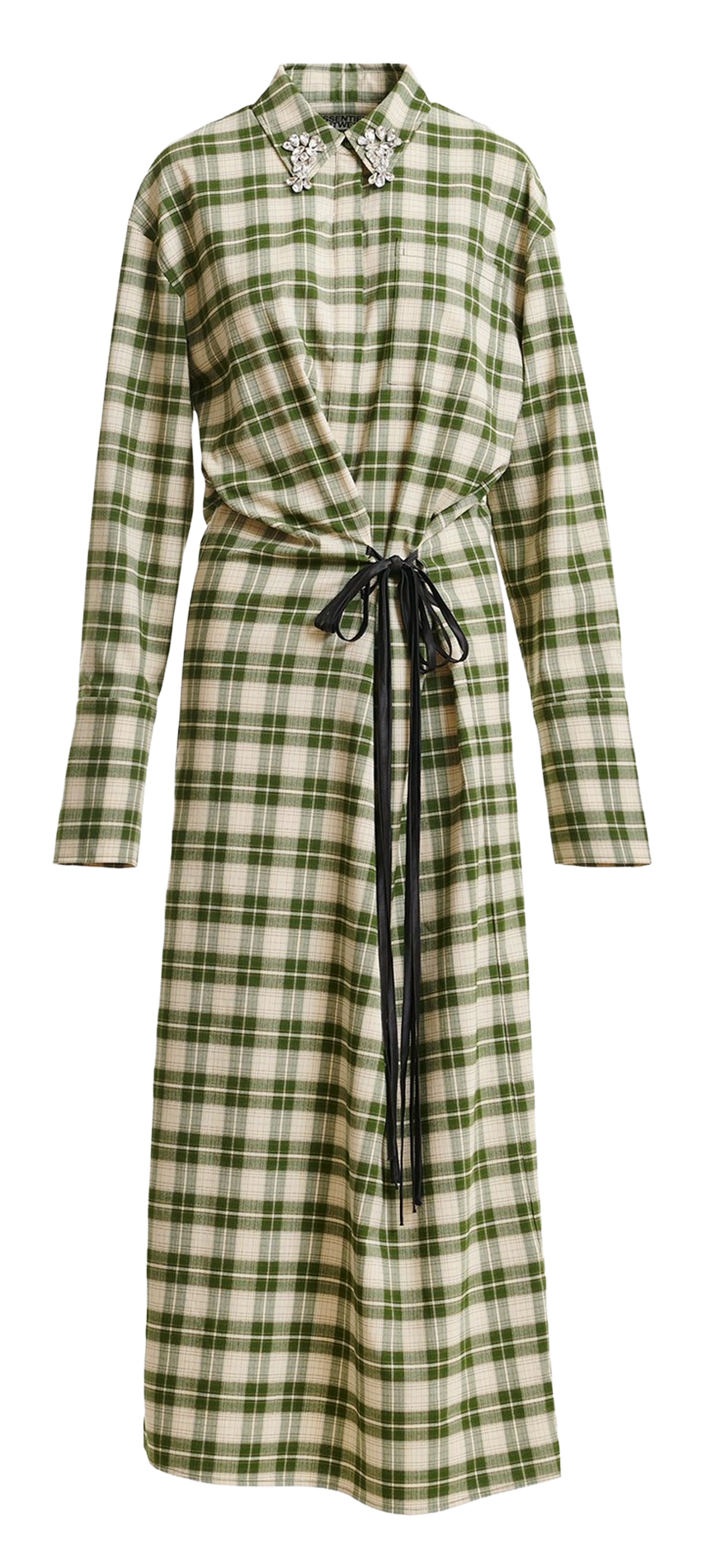 Robe longue col classique imprimée ESSENTIEL ANTWERP Vert